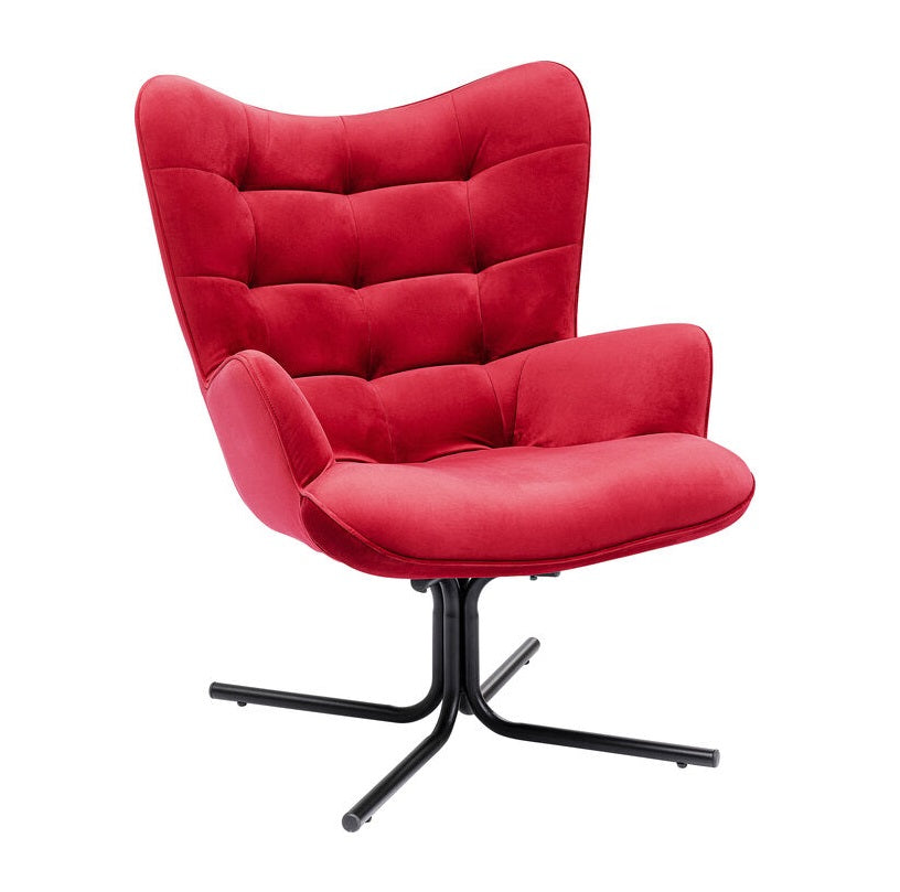 Oscar rotary armchair red velvet