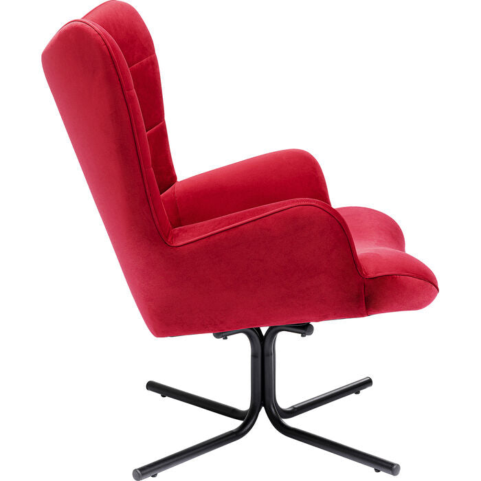 Oscar rotary armchair red velvet