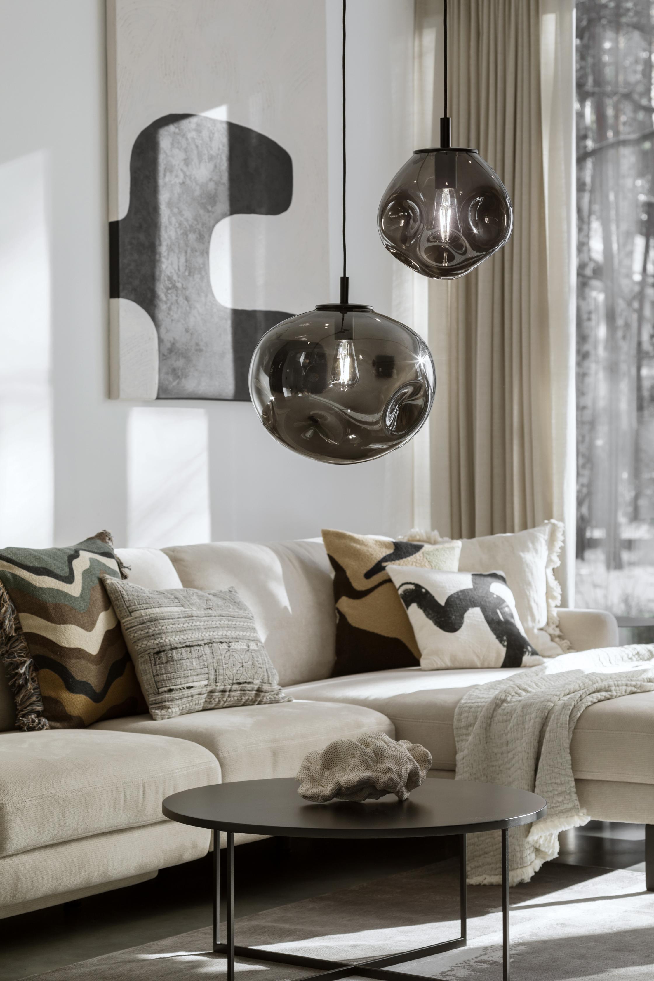 Pendelleuchte AVIA rauchschwarz mit schwarzer Oberfläche