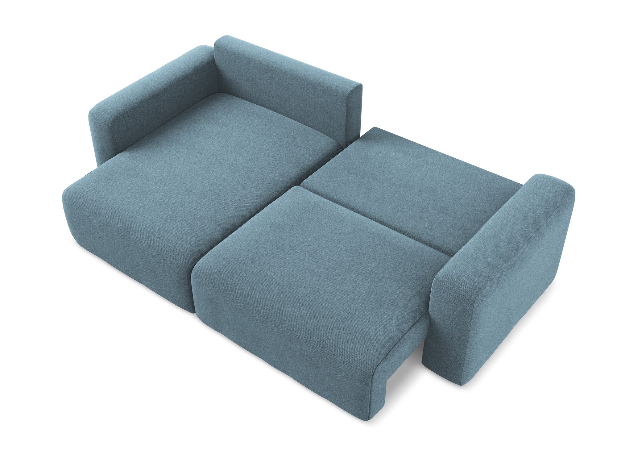 Linksseitige Schlafcouch KONA in Hellblau
