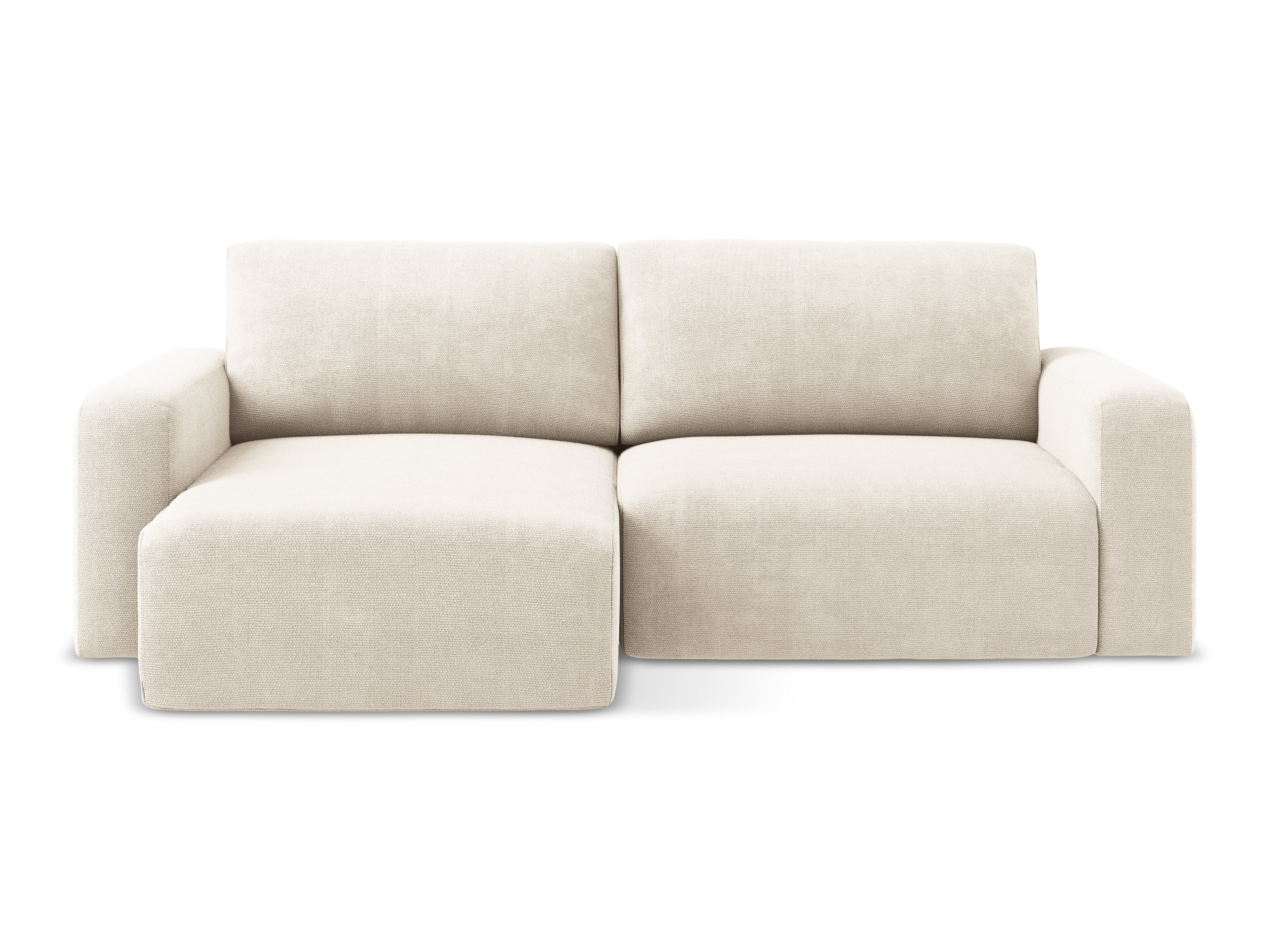 Left-sided corner sofa bed KONA light beige chenille