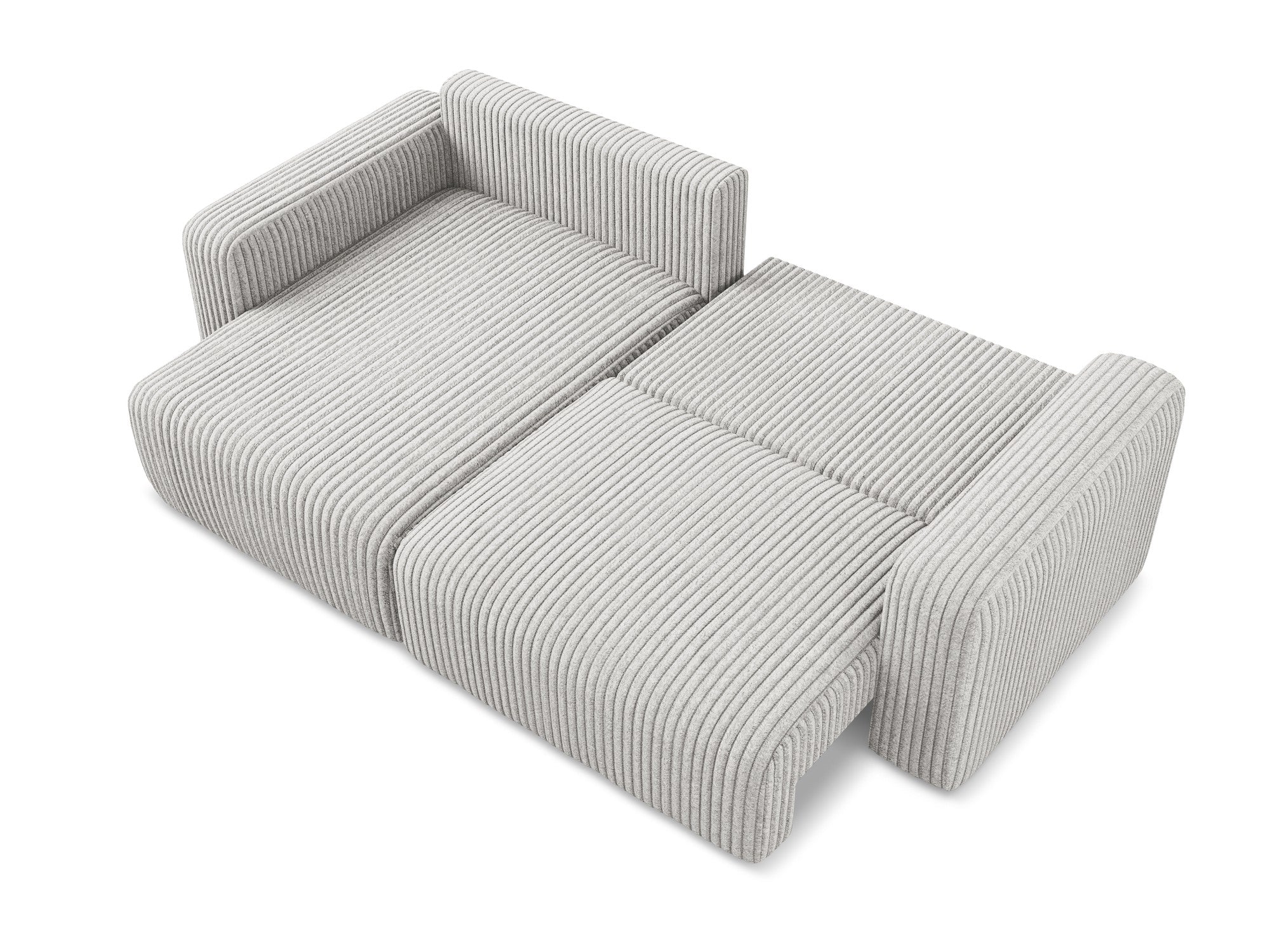 Left-sided corner sofa bed KONA light gray corduroy