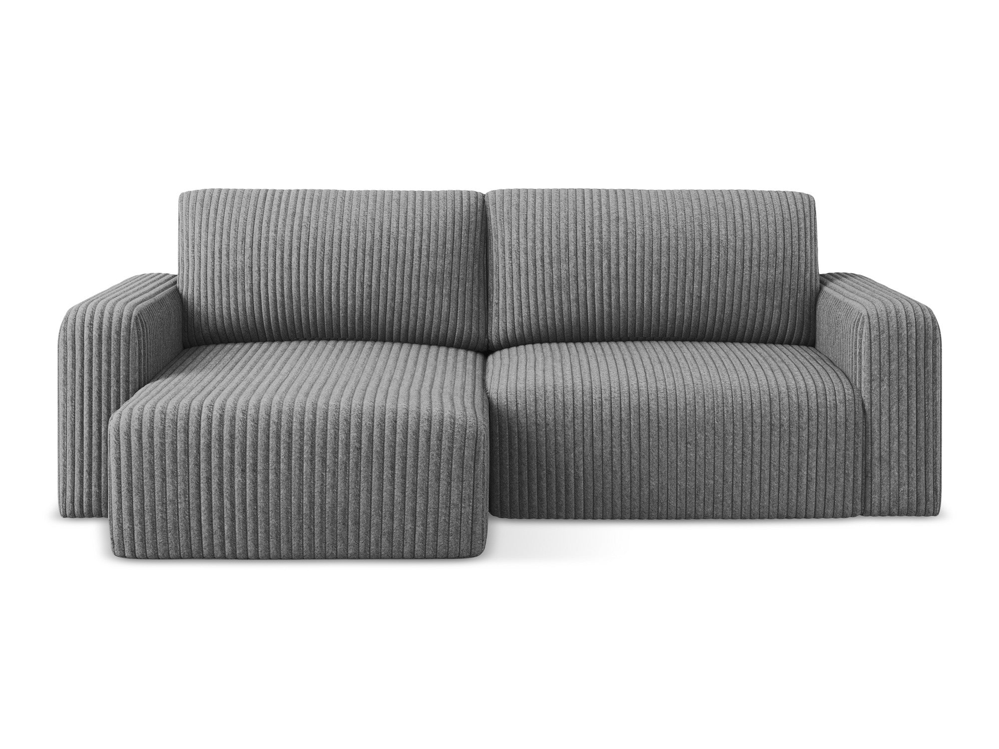 Left-sided corner sofa bed KONA dark gray corduroy