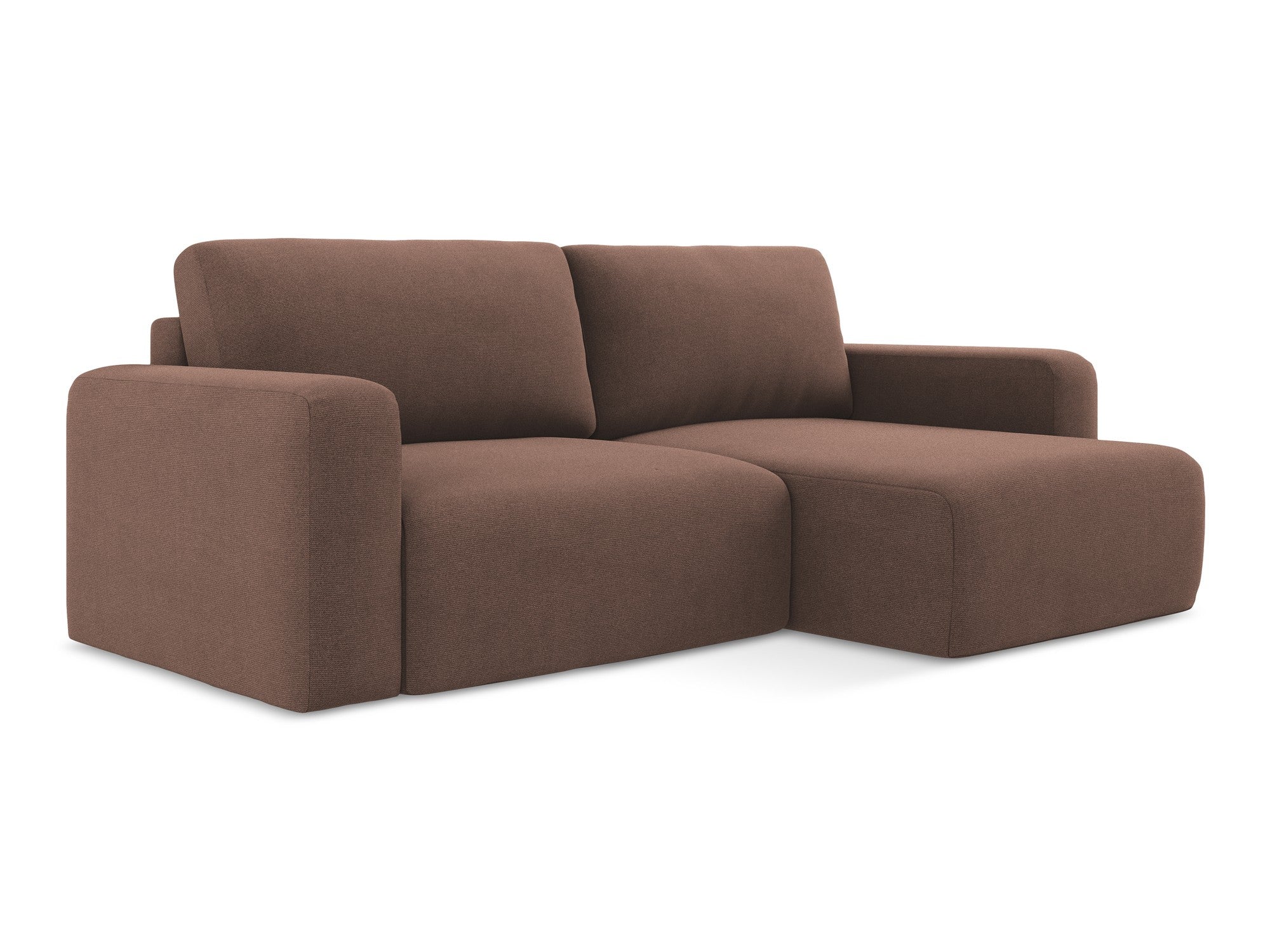 Right-sided corner sofa bed KONA in muted pink