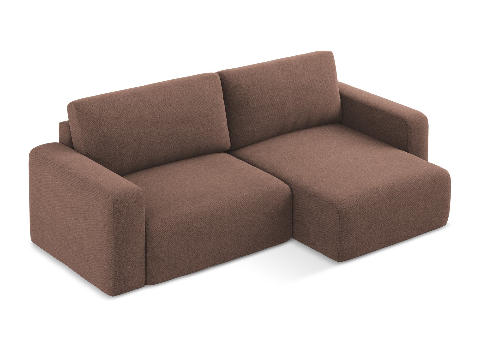 Right-sided corner sofa bed KONA in muted pink