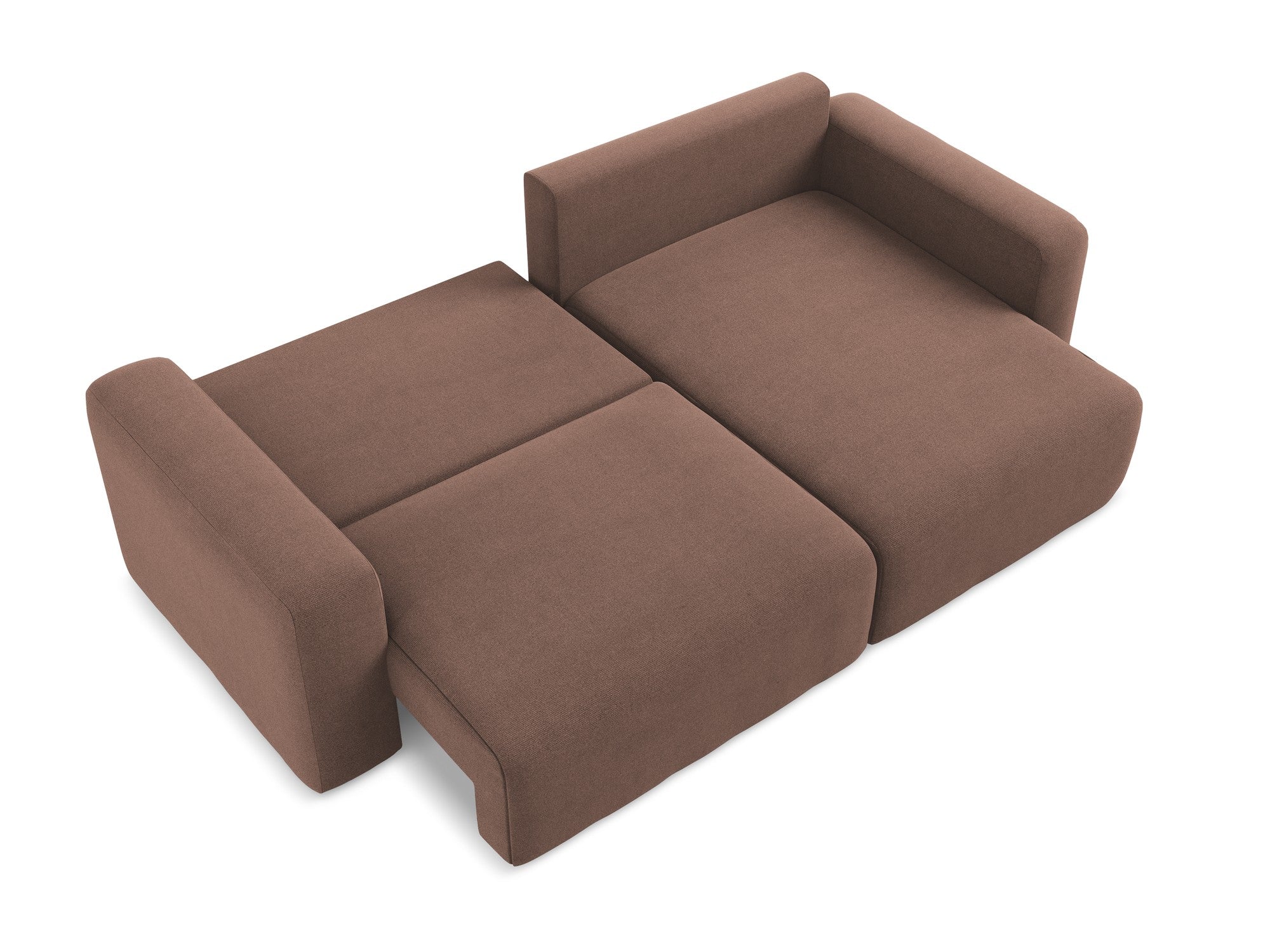 Right-sided corner sofa bed KONA in muted pink