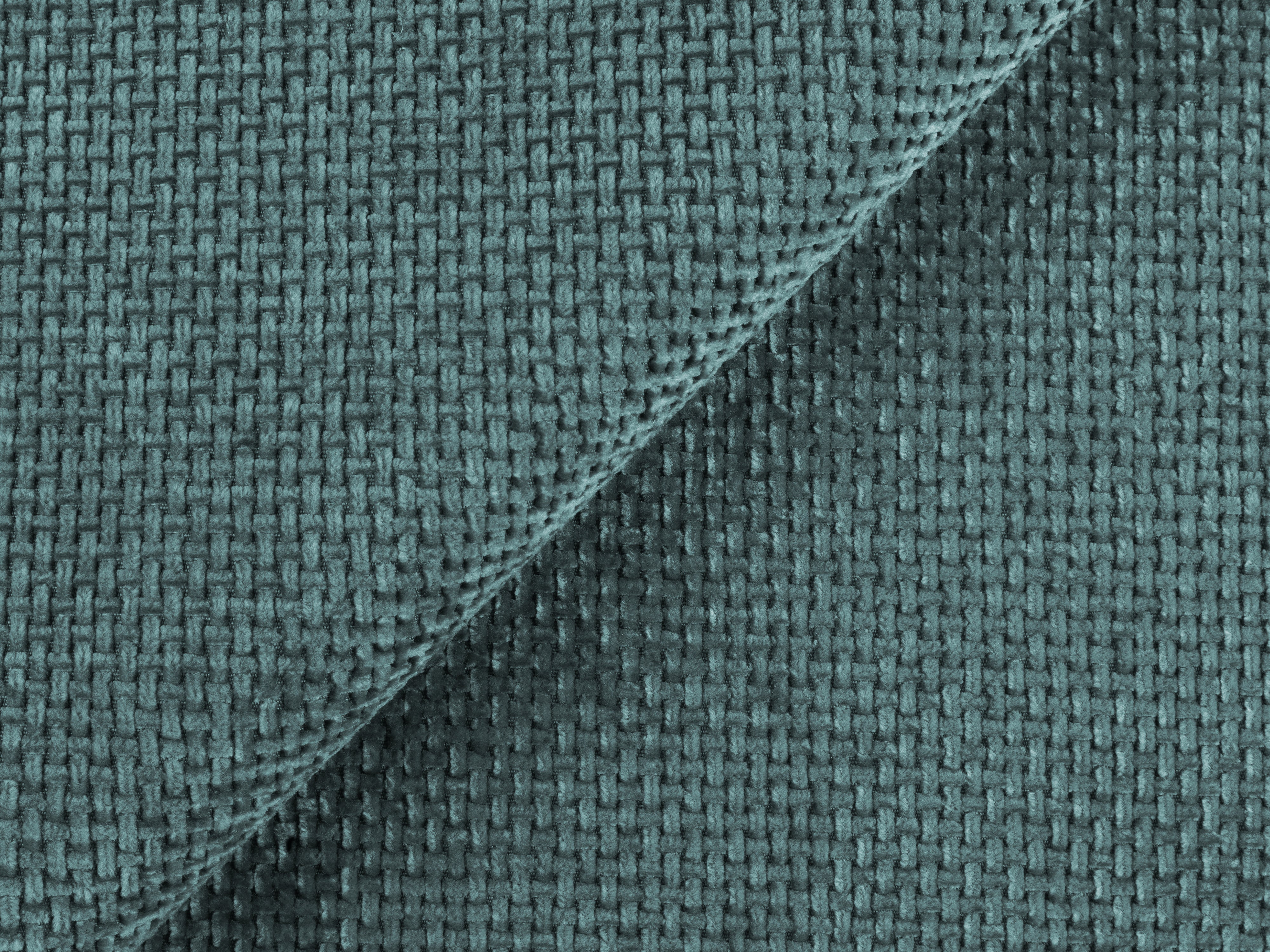 Rechtsseitige Schlafcouch KONA in jeansblauem Chenille