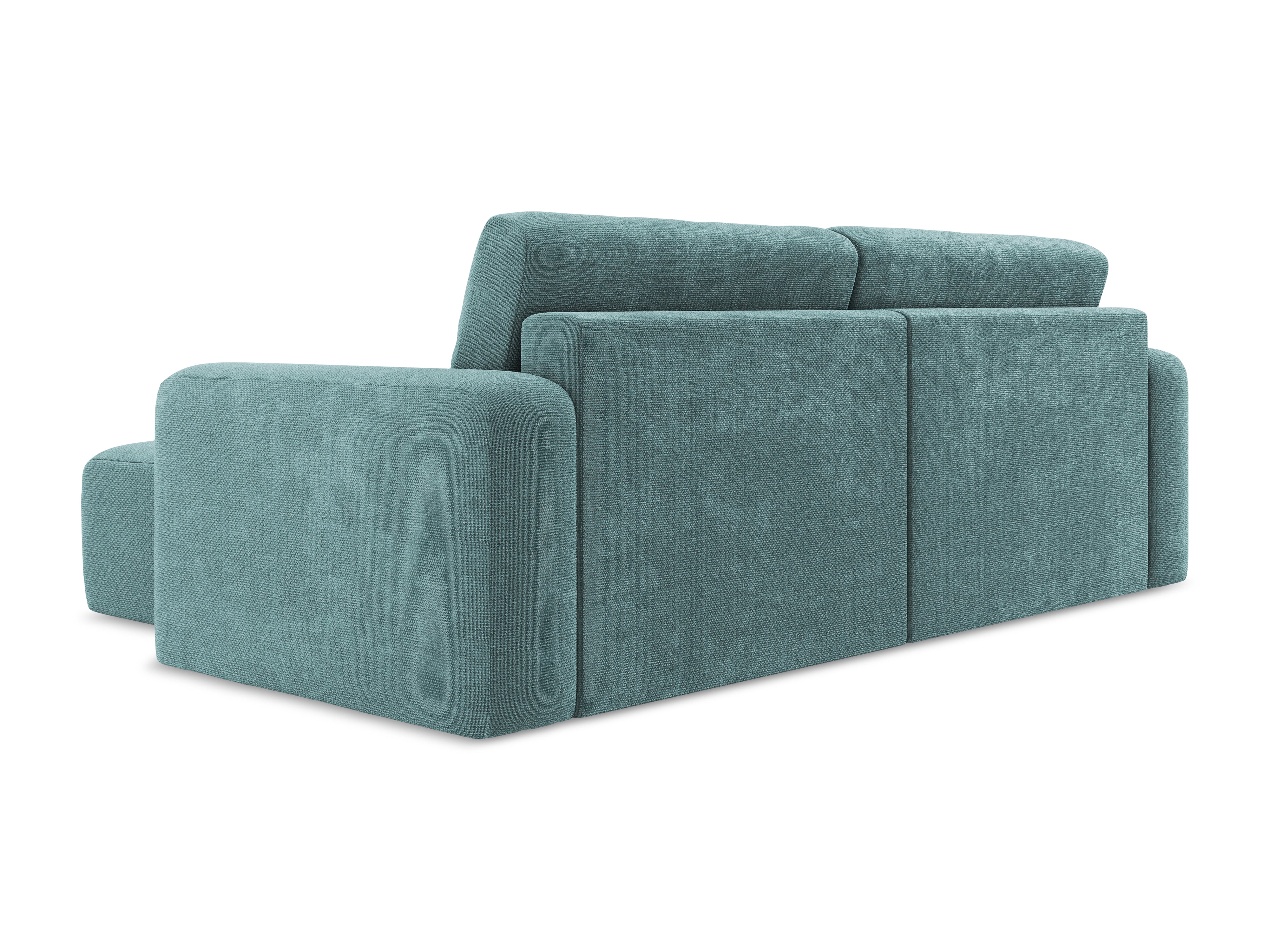 Rechtsseitige Schlafcouch KONA in jeansblauem Chenille