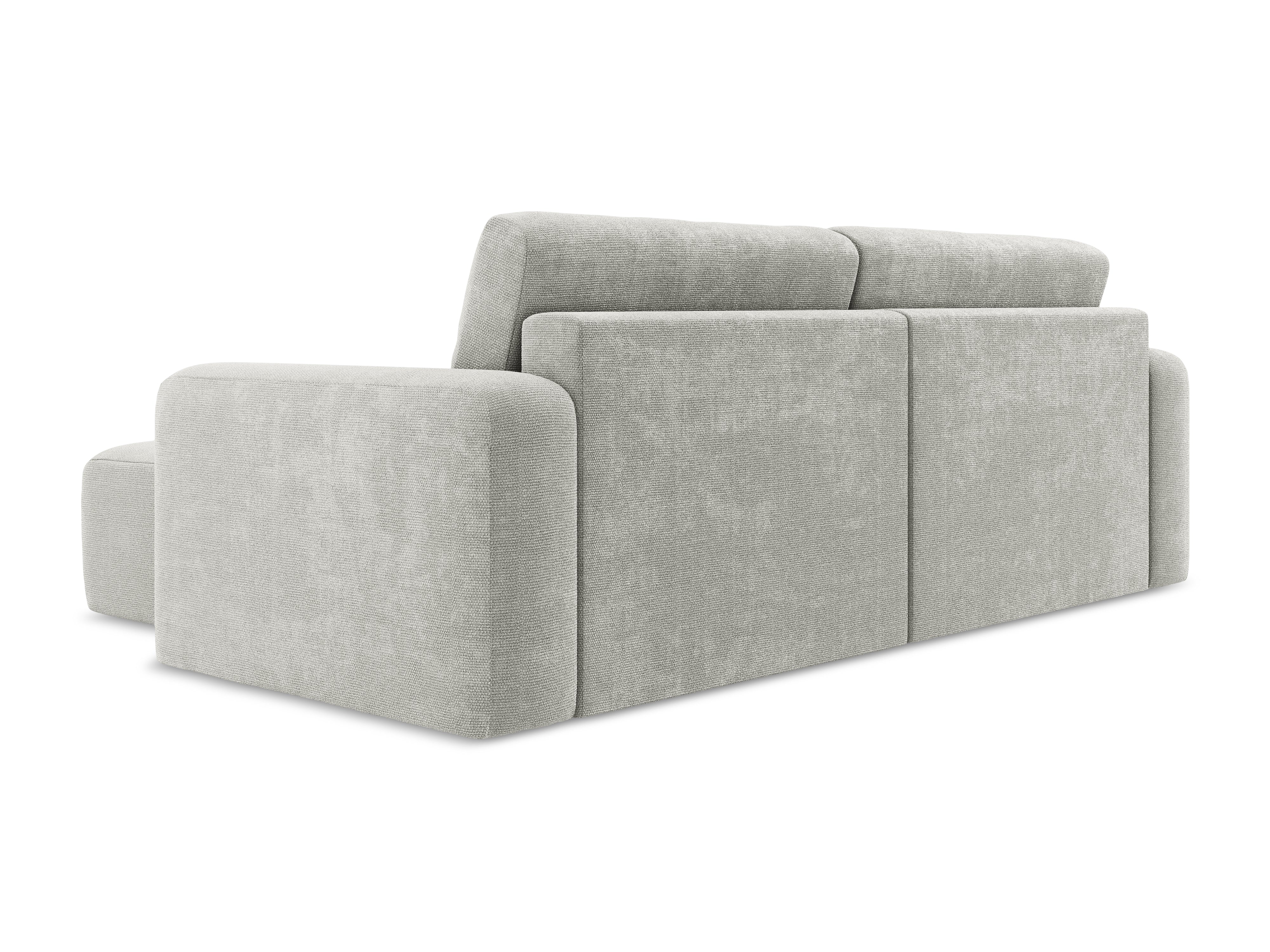 Rechthoekige bank met slaapfunctie KONA lichtgrijs chenille