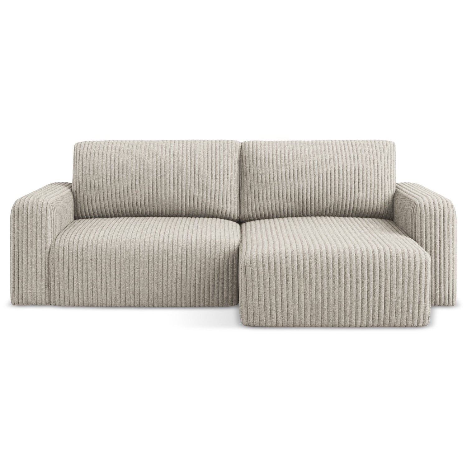 Right-facing corner sofa bed KONA in dark beige corduroy