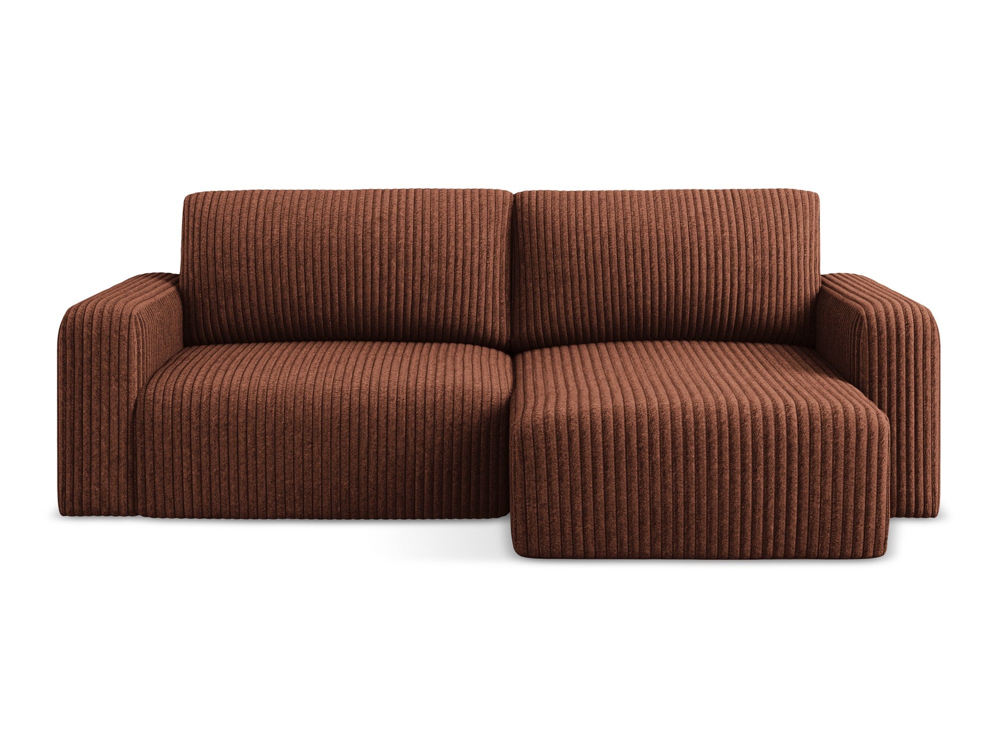 Rechtsseitige Schlafcouch KONA terrakotta Cord
