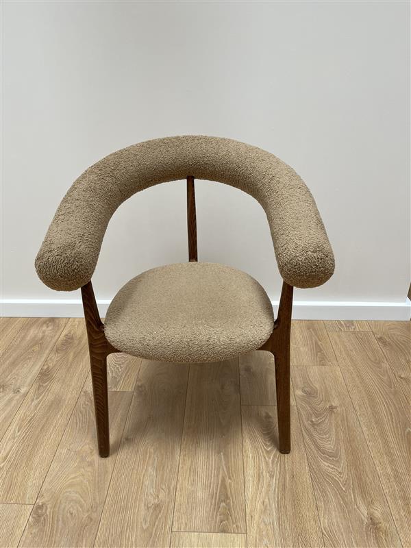 EVO B-2948 chair in dark beige lambswool with a beech base - display model