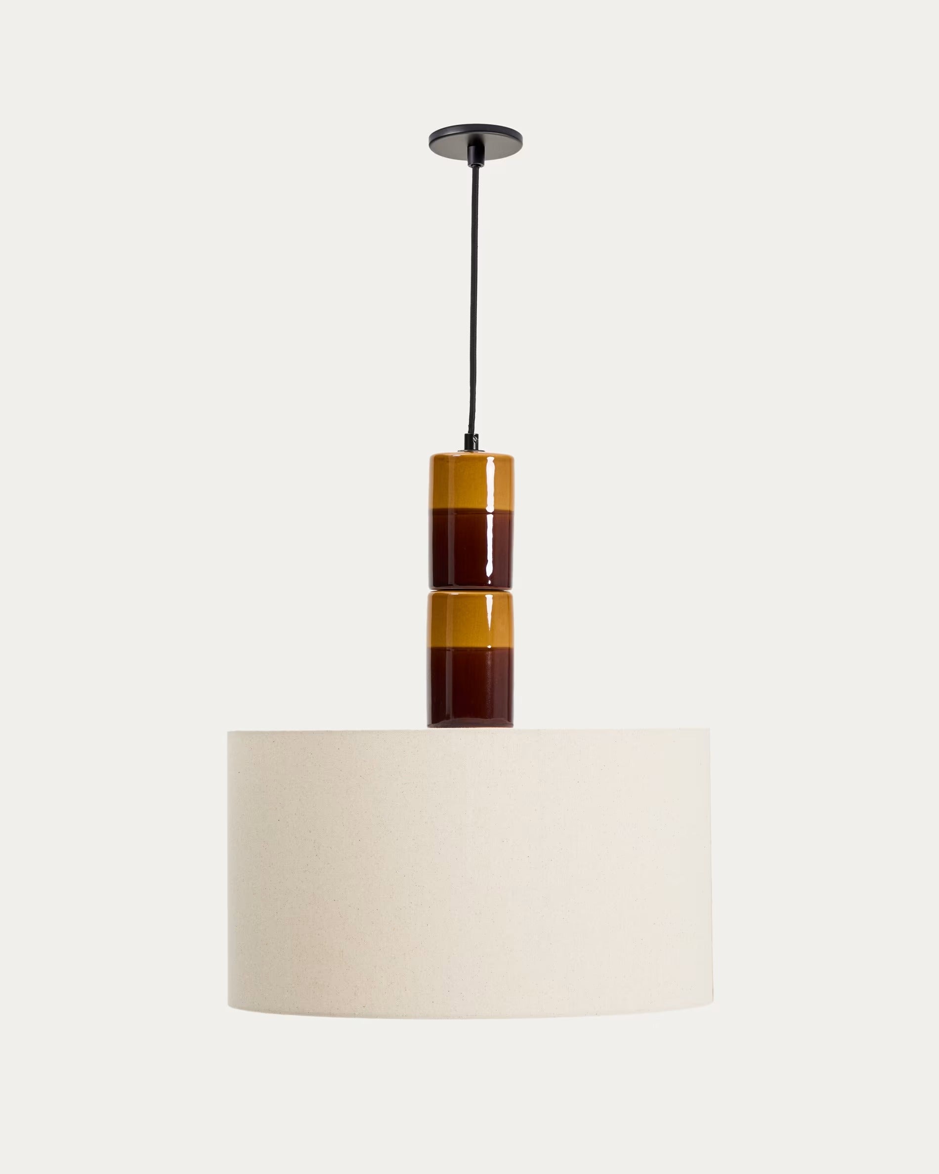 MAVRAN pendant lamp brown with mustard