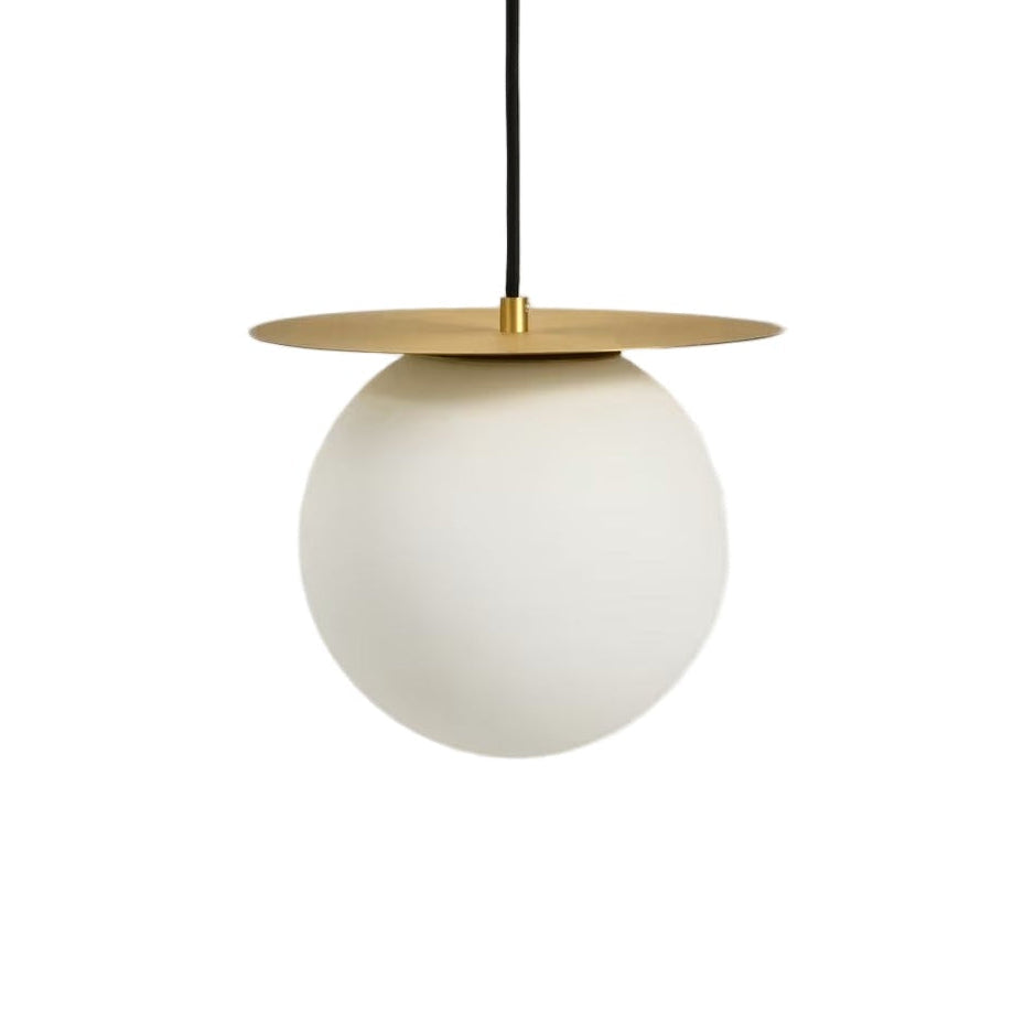 Hanglamp met schijf BRISIA geborsteld messing