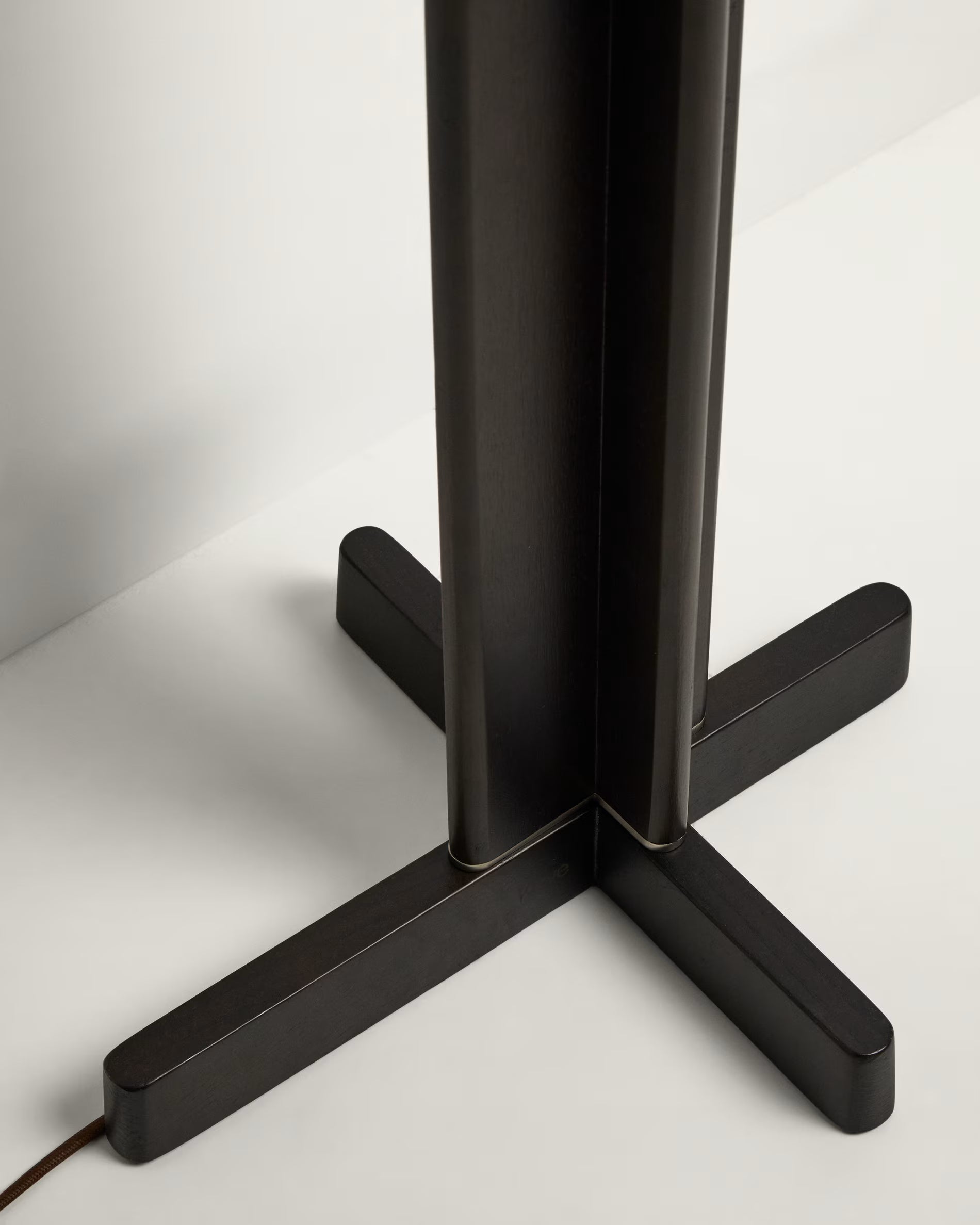 NIANI Floor Lamp in Gray with Dark Wooden Base