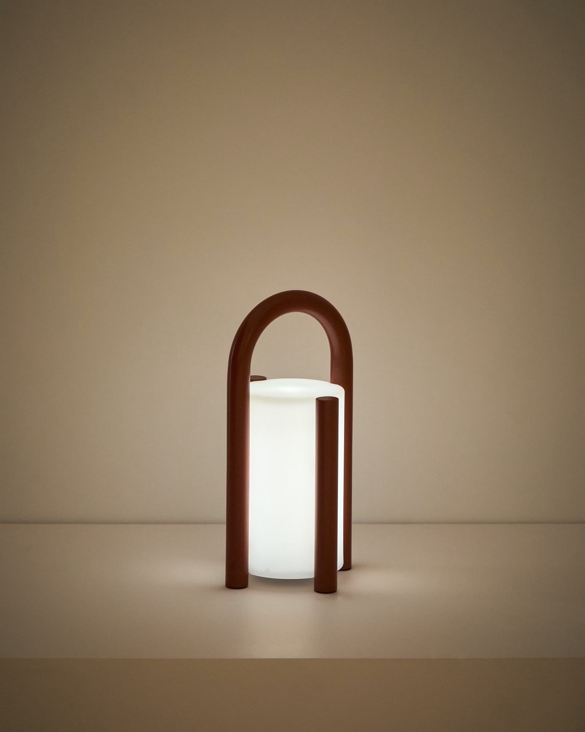 Draagbare tuinlamp LEROS terracotta