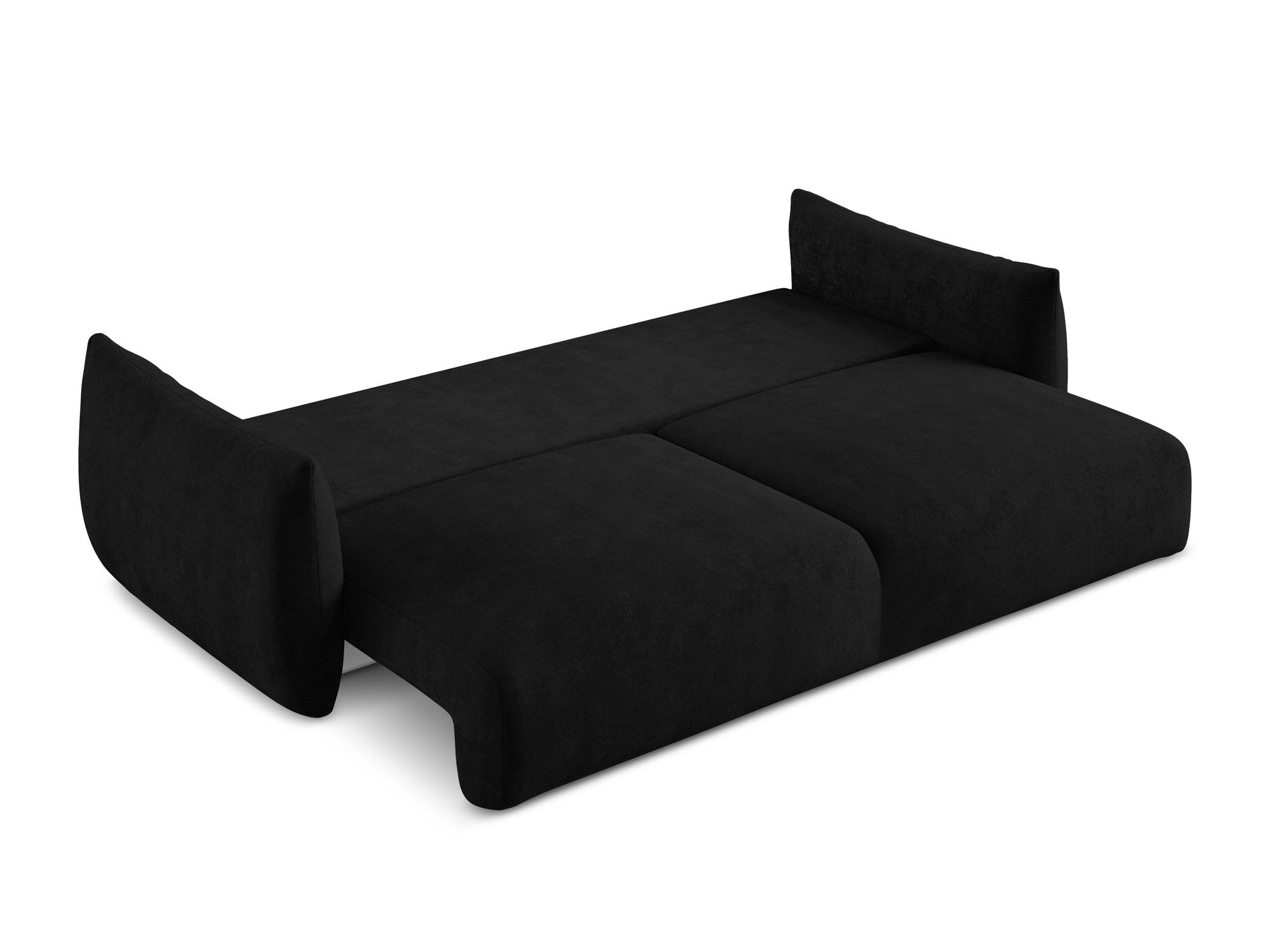 3-Seater Sofa with Sleeping Function LEILA Black Chenille