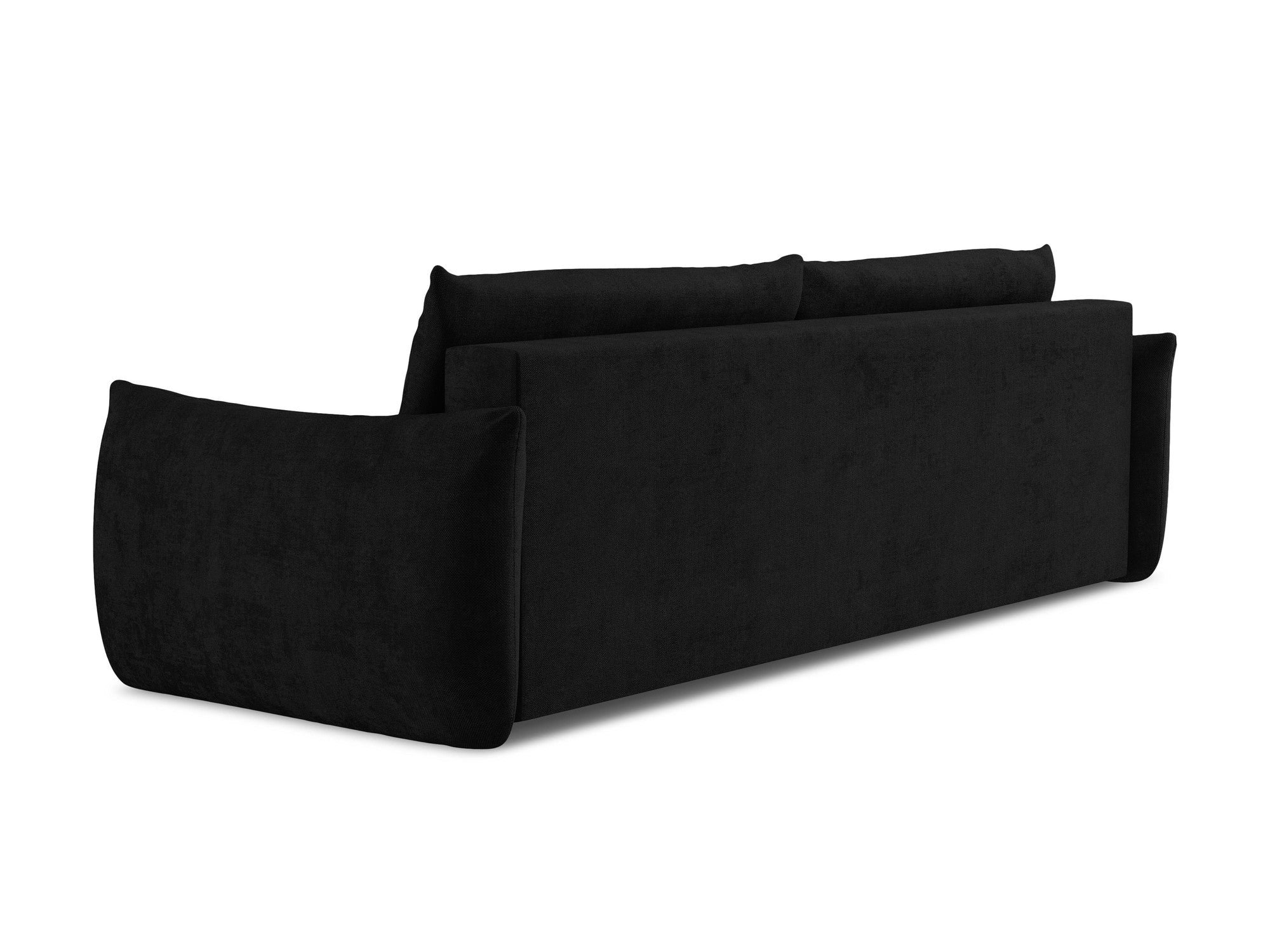3-Seater Sofa with Sleeping Function LEILA Black Chenille