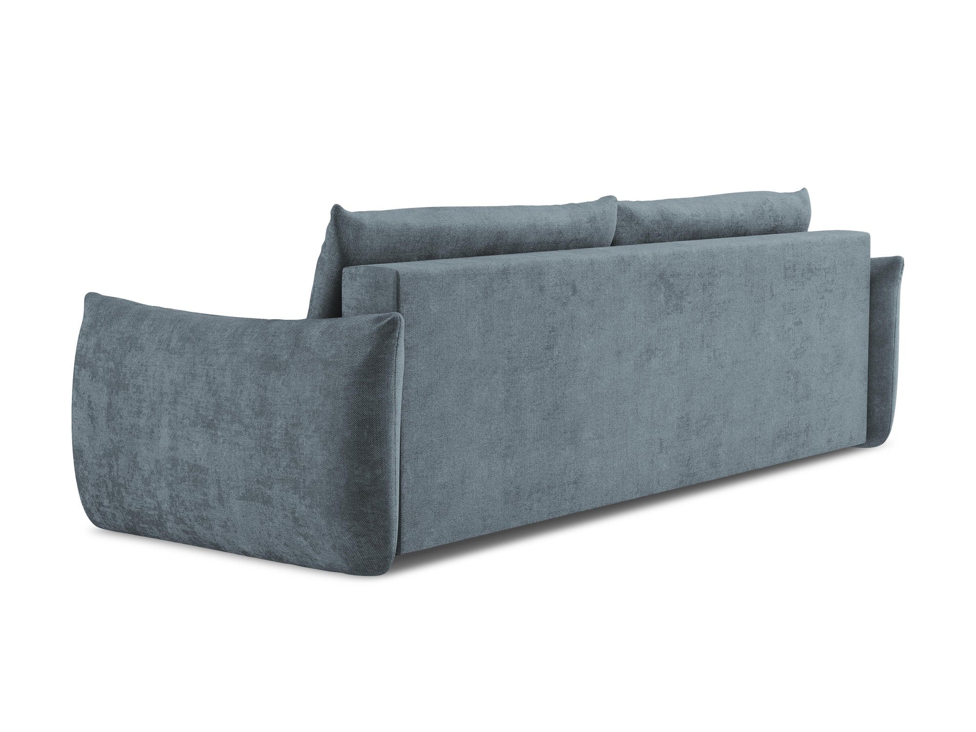 Sofa für 3 Personen mit Schlaf-Funktion LEILA in jeansblauem Chenille