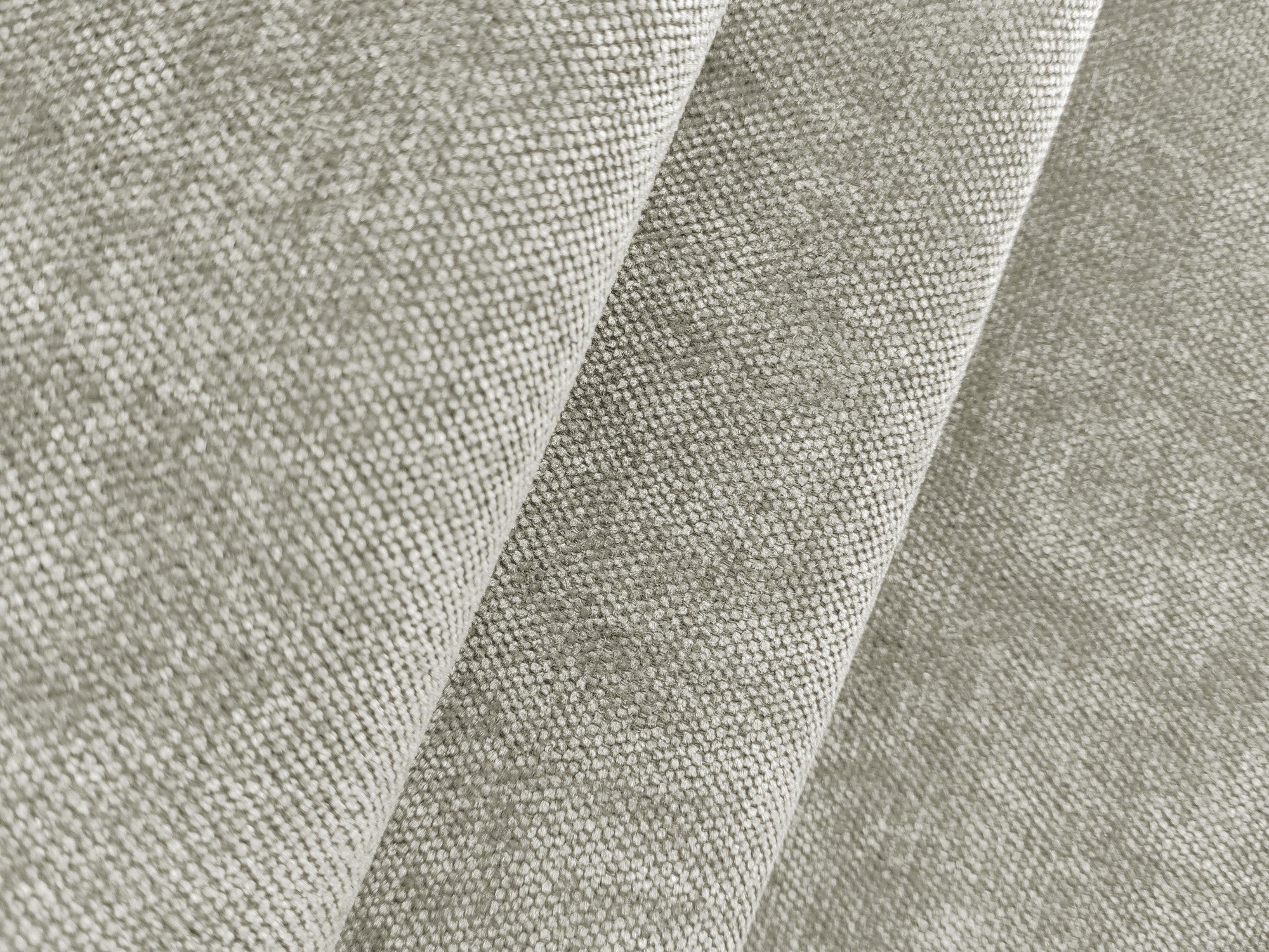 Sofa für 3 Personen mit Schlaf-Funktion LEILA perlmuttfarbener Chenille