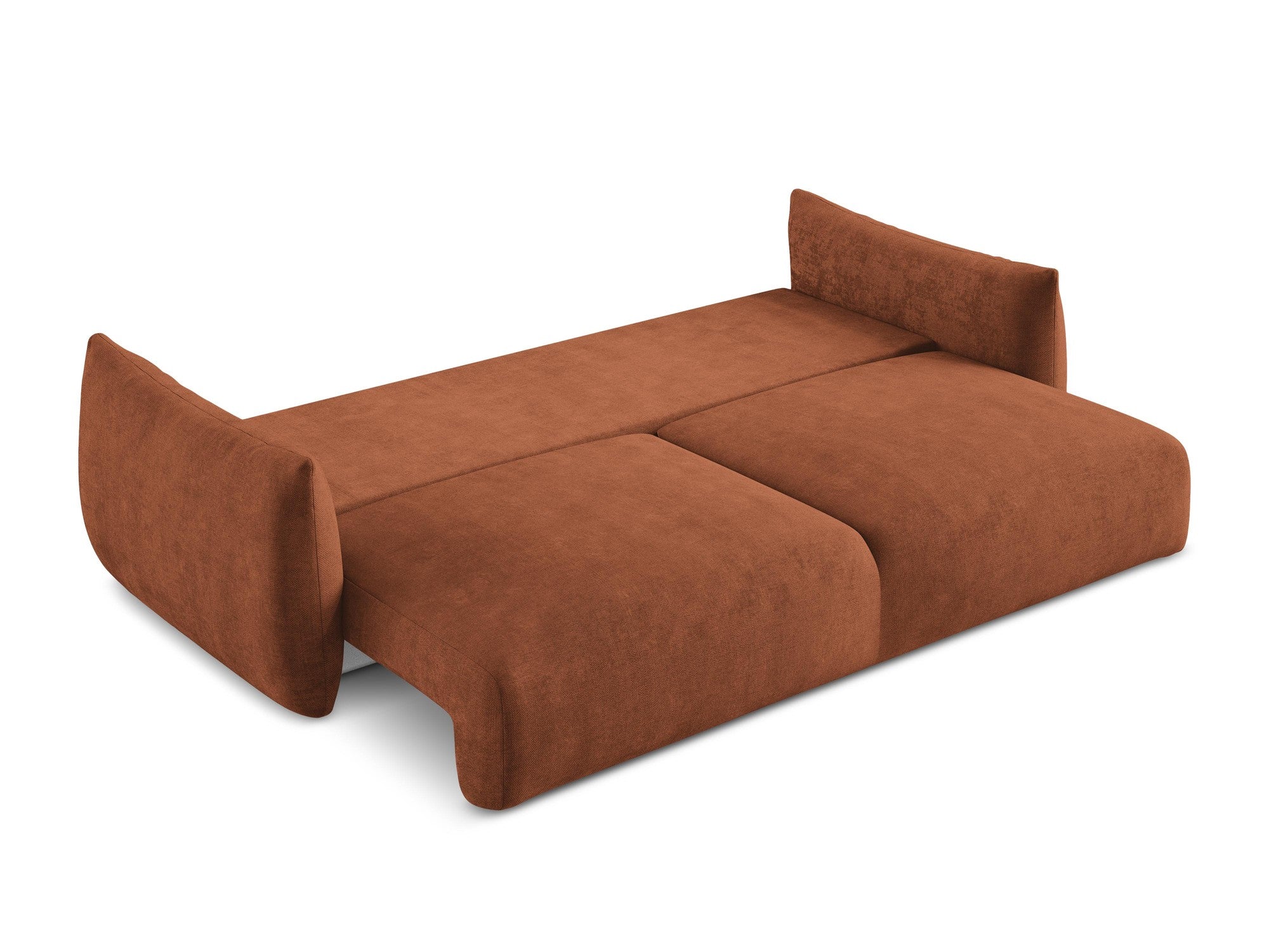 3-Seater Sofa with Sleeping Function LEILA Terracotta Chenille