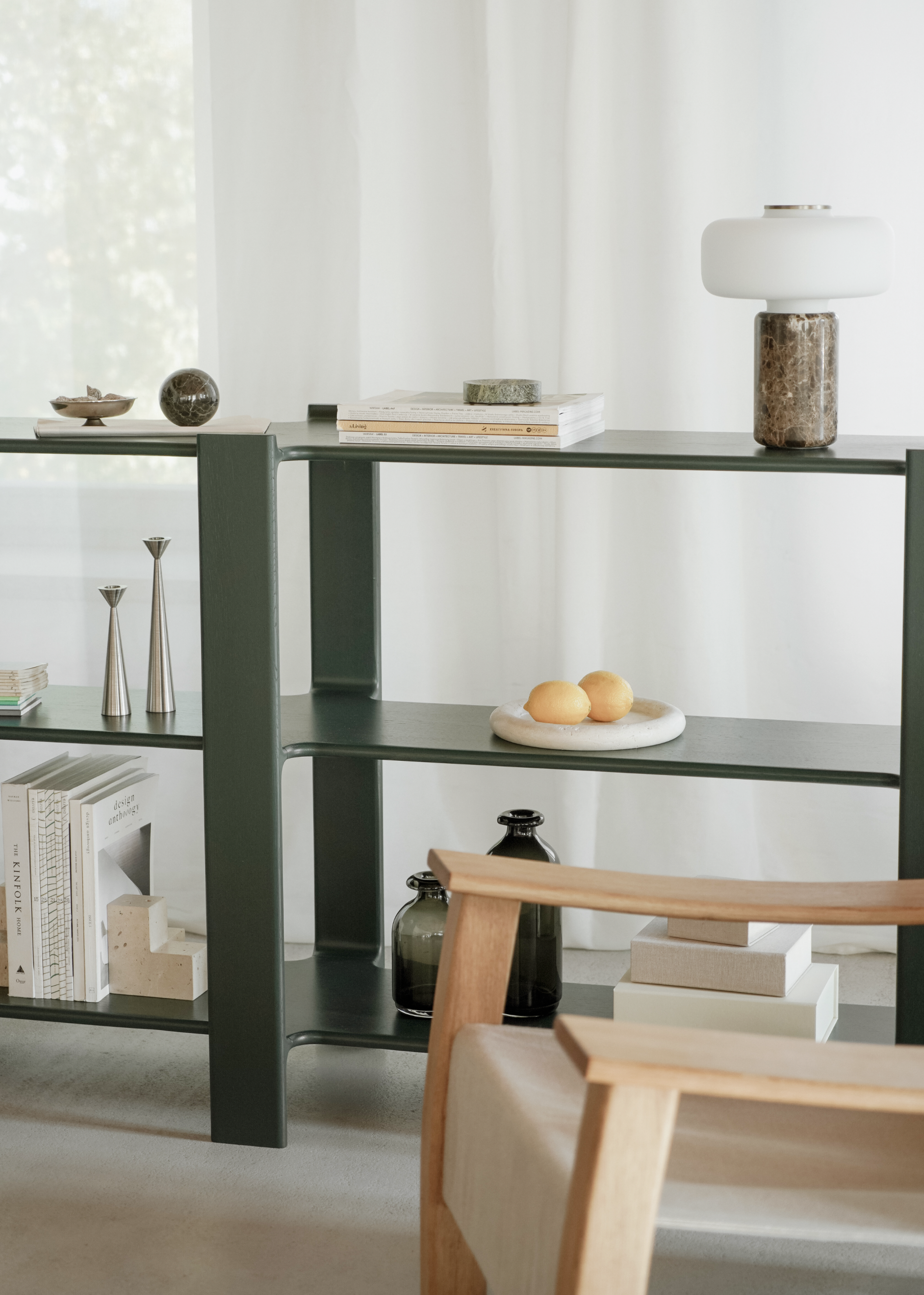 Boekenkast LIGO DUO donker eikenhout