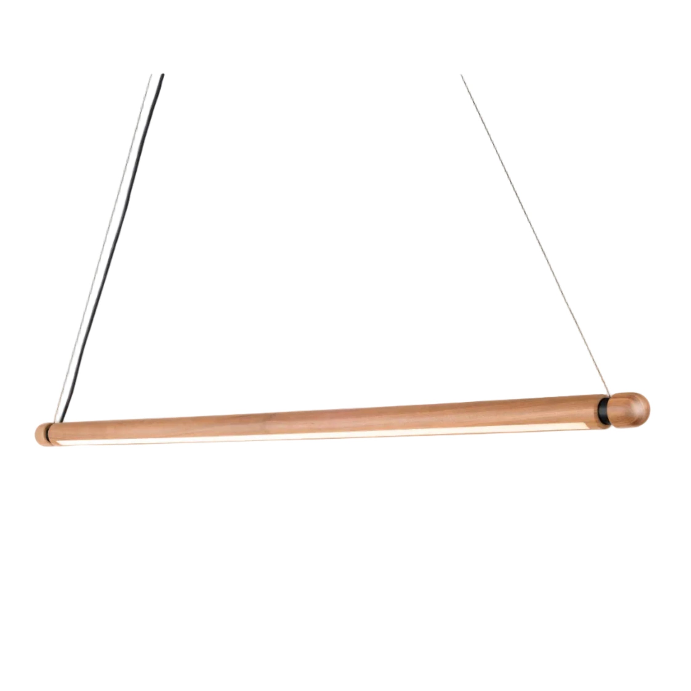 Hanglamp LINEA H eikenhout met grafieten afwerking