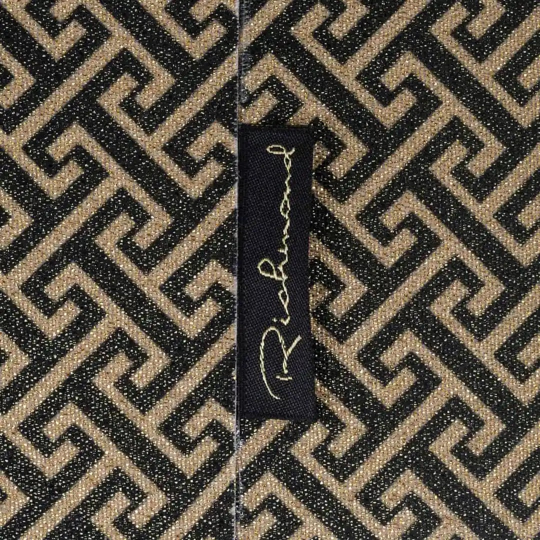 Zwarte rechthoekige lampenkap GEO met beige