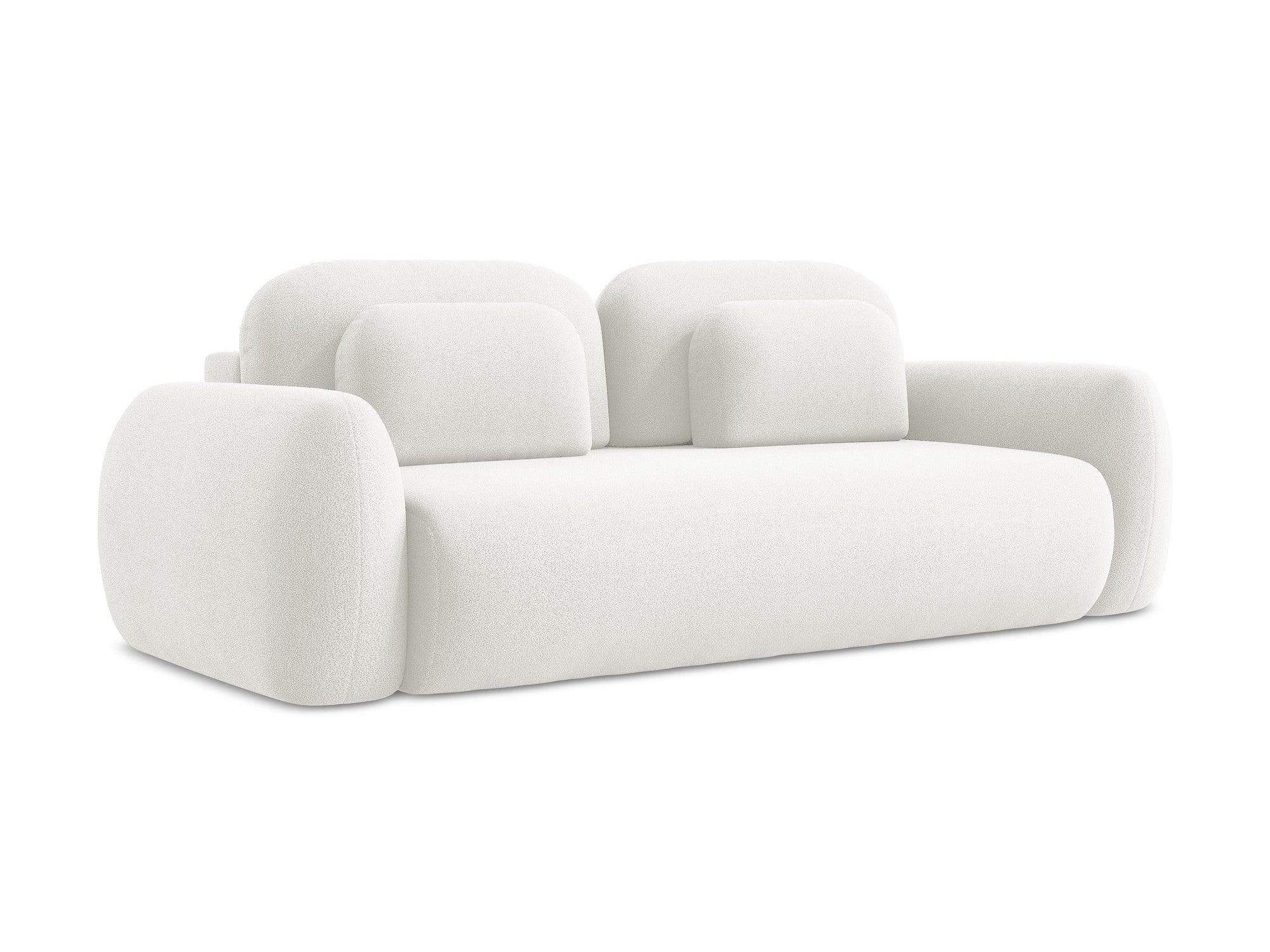Sofa 3-zits met slaapfunctie LOHI witte boucle