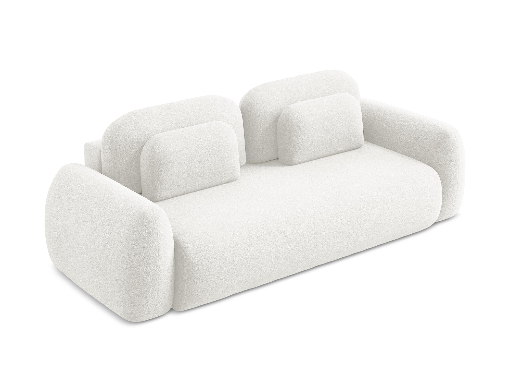 Sofa 3-zits met slaapfunctie LOHI witte boucle
