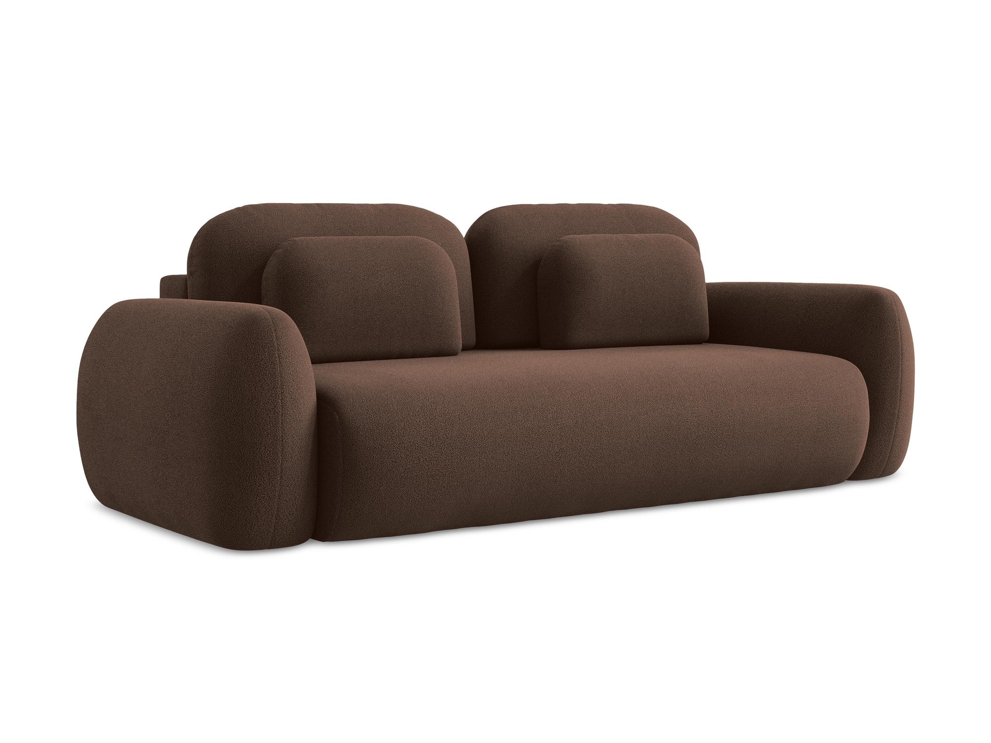 Sofa 3-zits met slaapfunctie LOHI bruin boucle