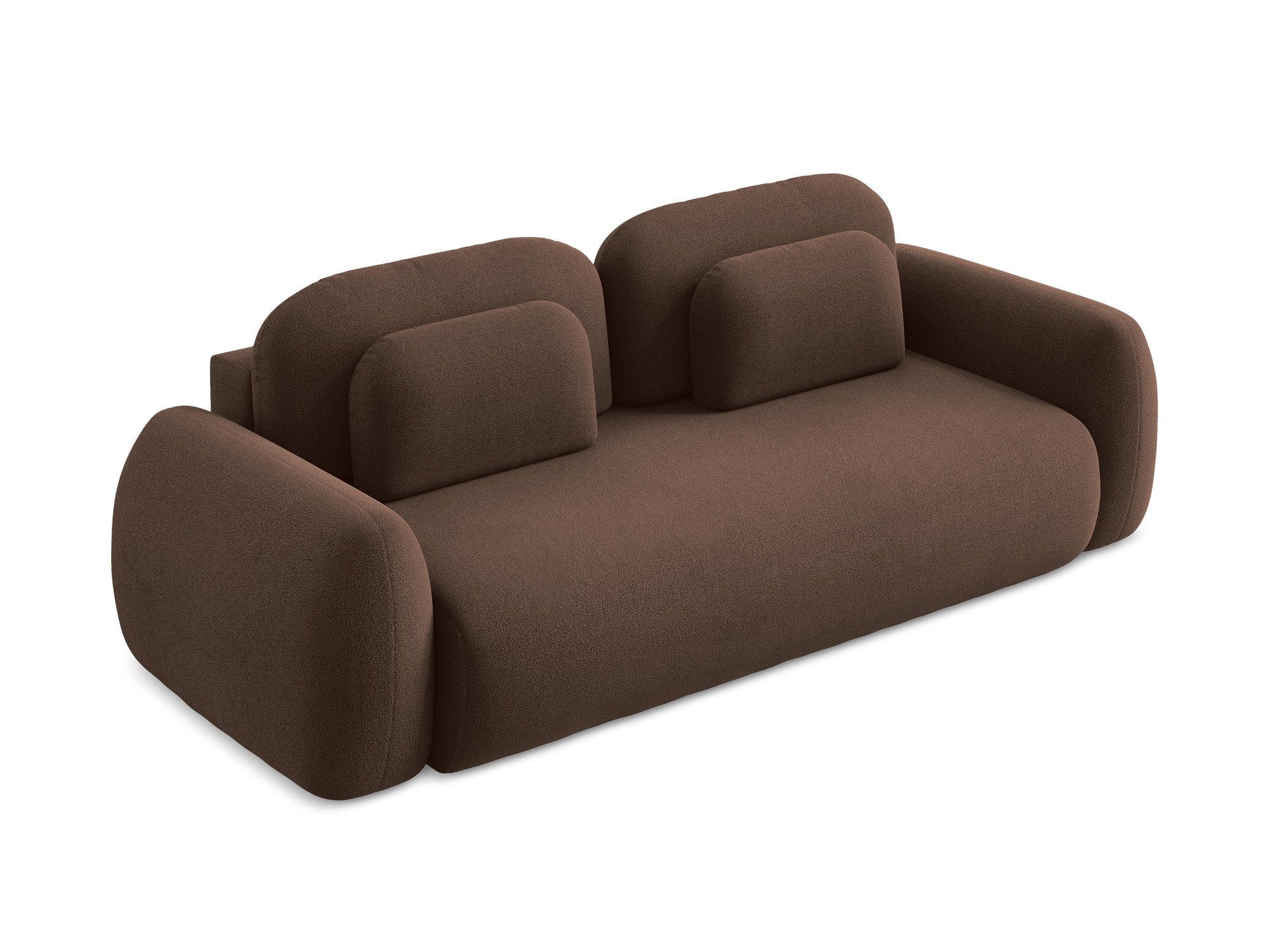 Sofa 3-zits met slaapfunctie LOHI bruin boucle
