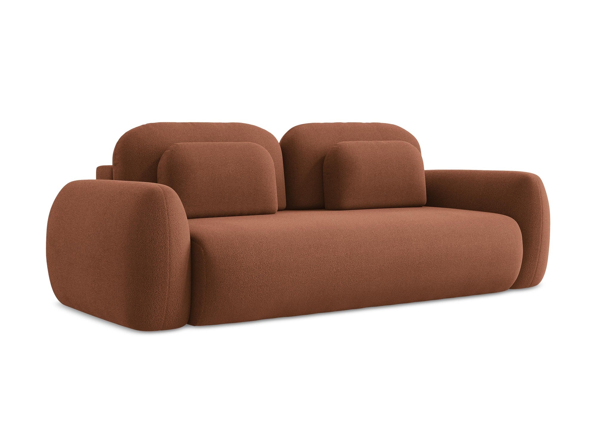 Sofa 3-zits met slaapfunctie LOHI terracotta boucle