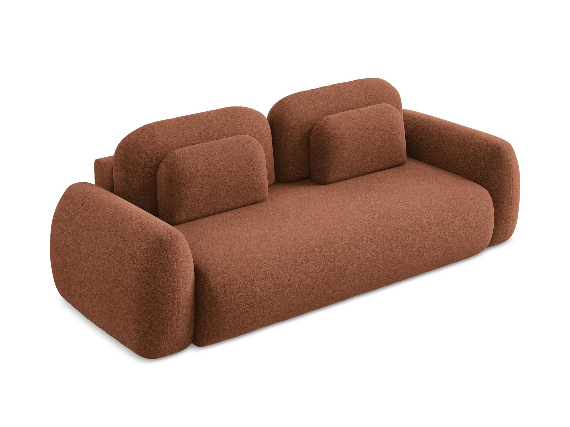 Sofa 3-zits met slaapfunctie LOHI terracotta boucle