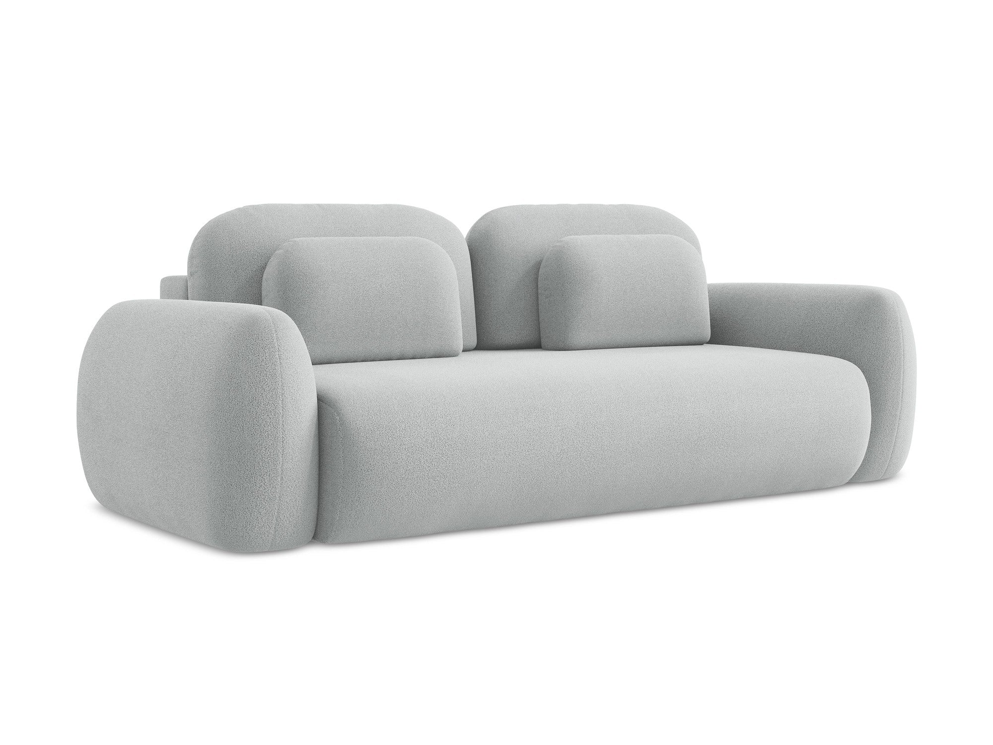 Sofa für 3 Personen mit Schlaf-Funktion LOHI hellgrau Boucle