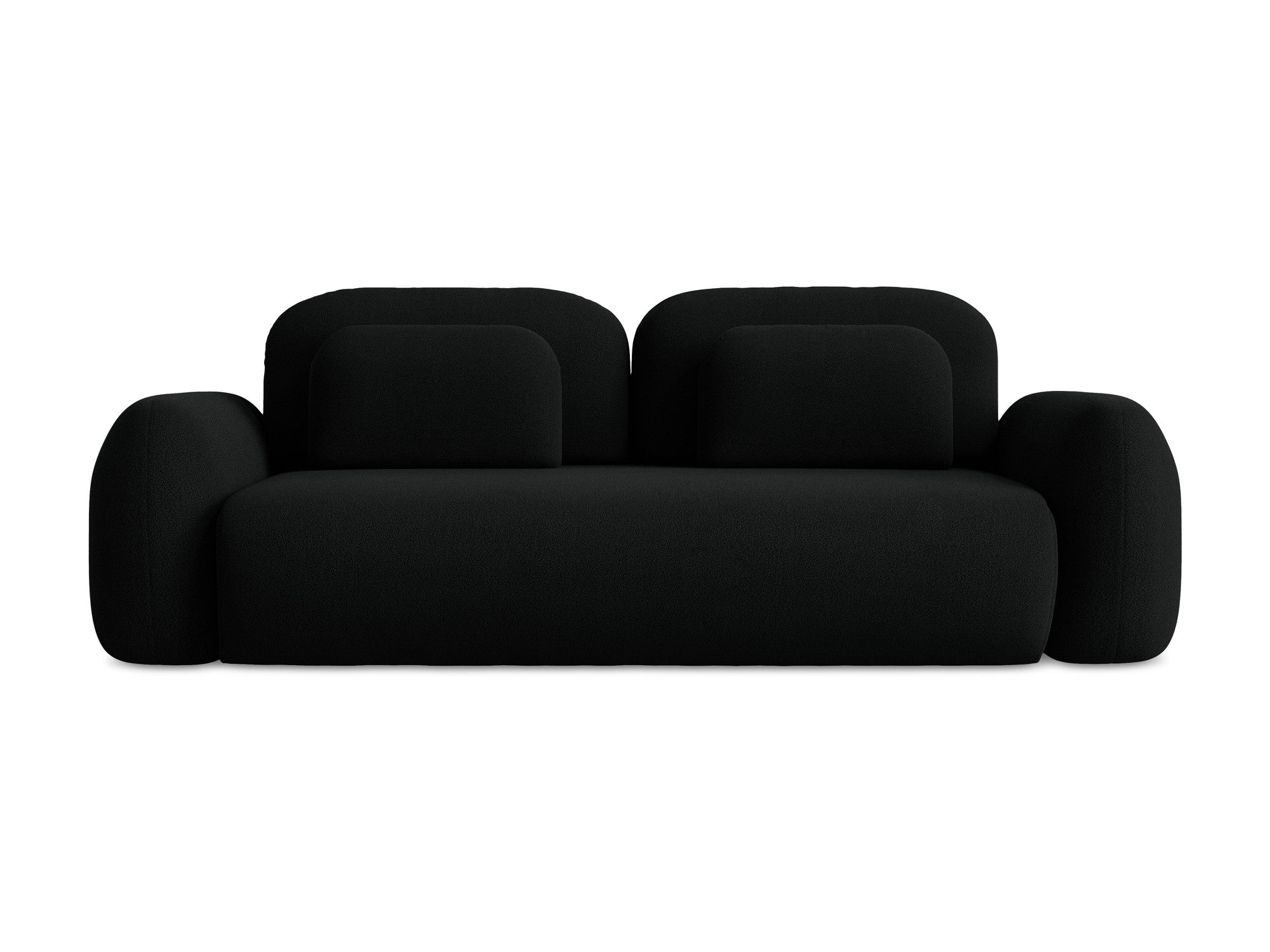 3-Seater Sofa with Sleeping Function LOHI Black Boucle