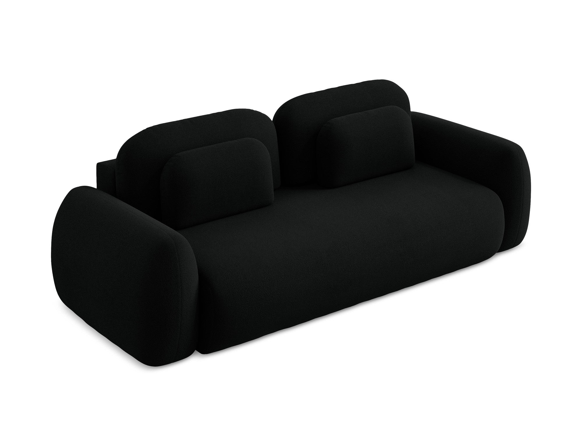 3-Seater Sofa with Sleeping Function LOHI Black Boucle