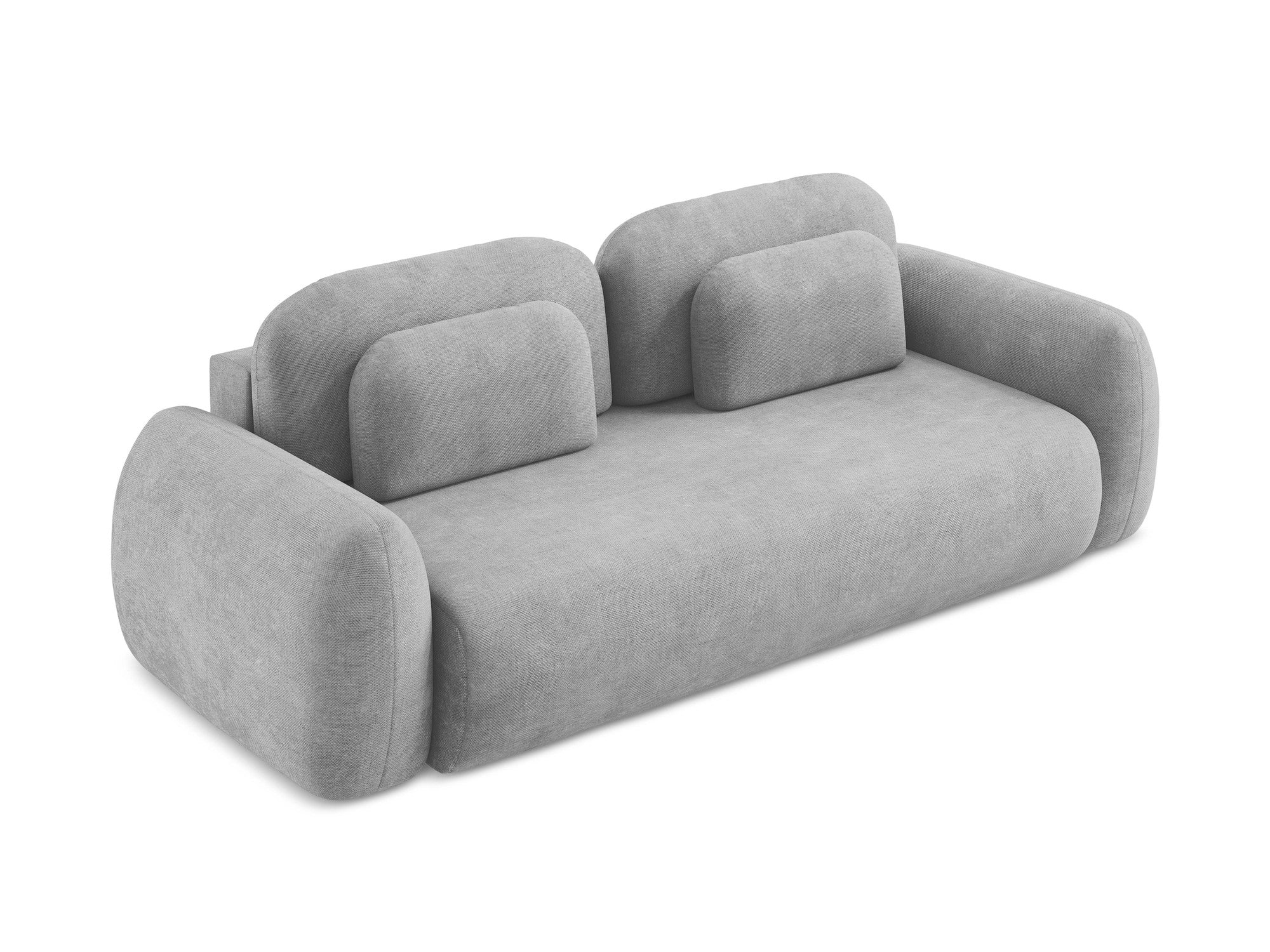 3-Seater Sofa with Sleeping Function LOHI Light Gray Chenille