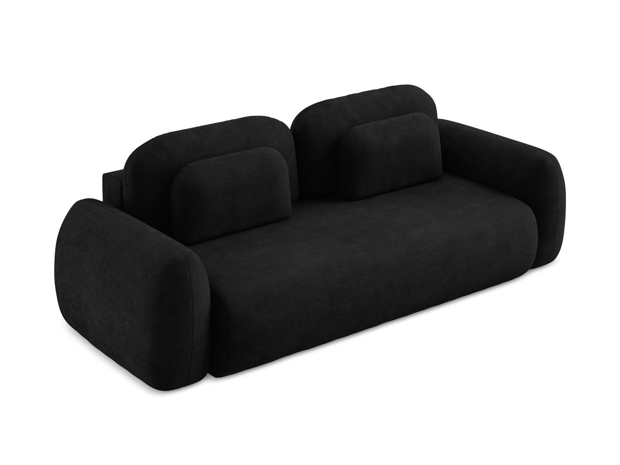Sofa 3-zits met slaapfunctie LOHI zwart chenille