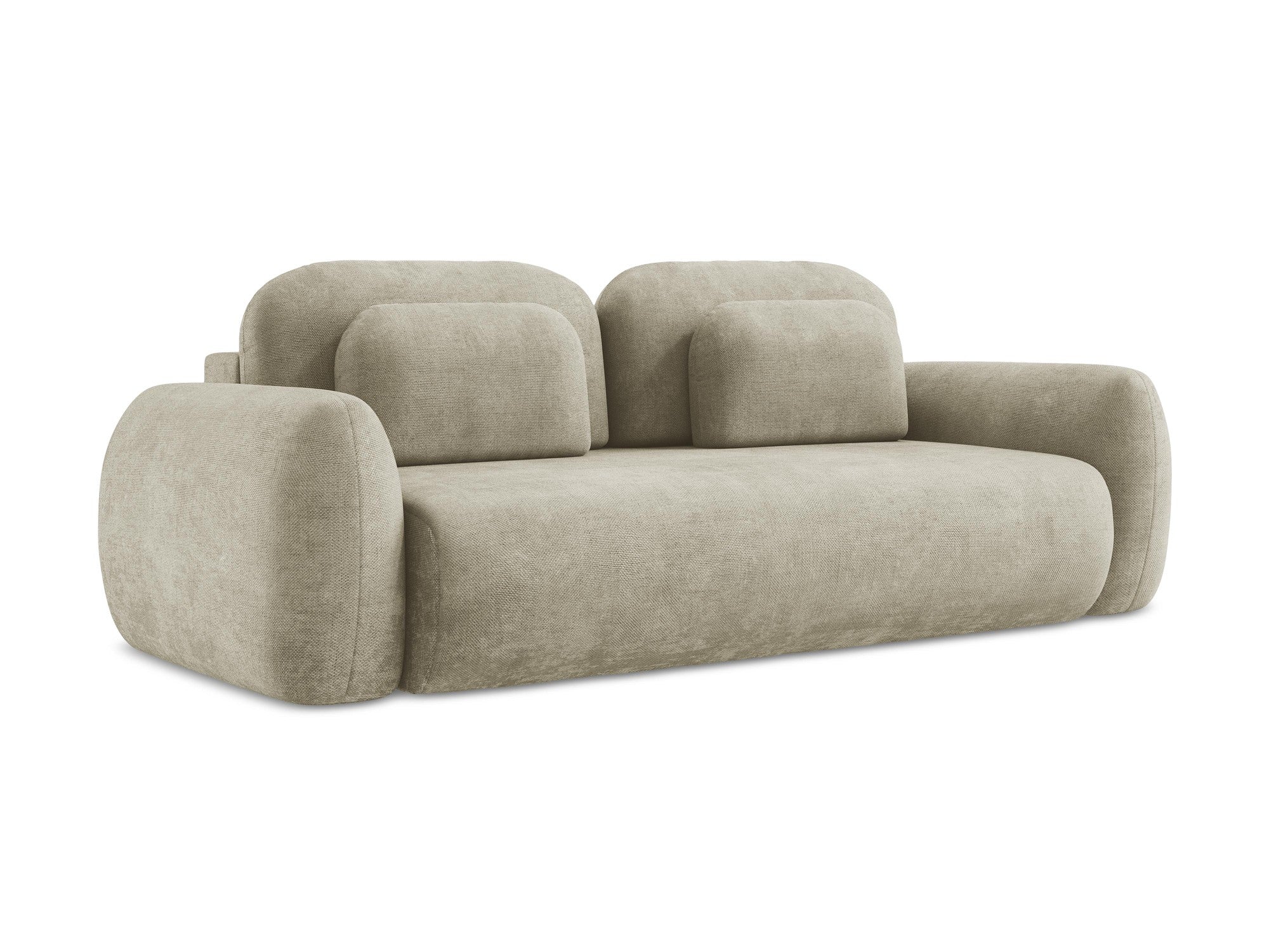 3-Seater Sofa with Sleeping Function LOHI Beige Chenille