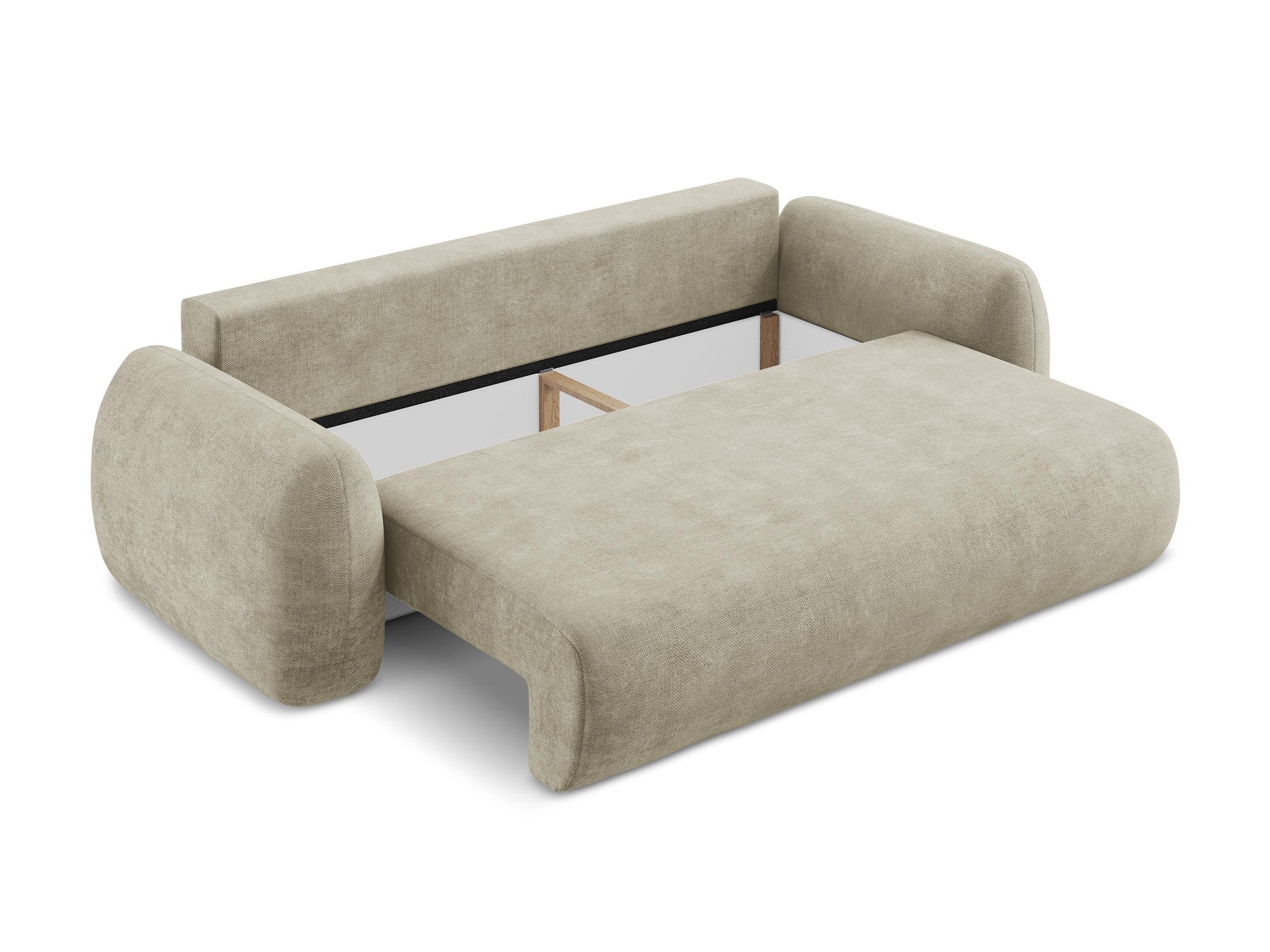 3-Seater Sofa with Sleeping Function LOHI Beige Chenille
