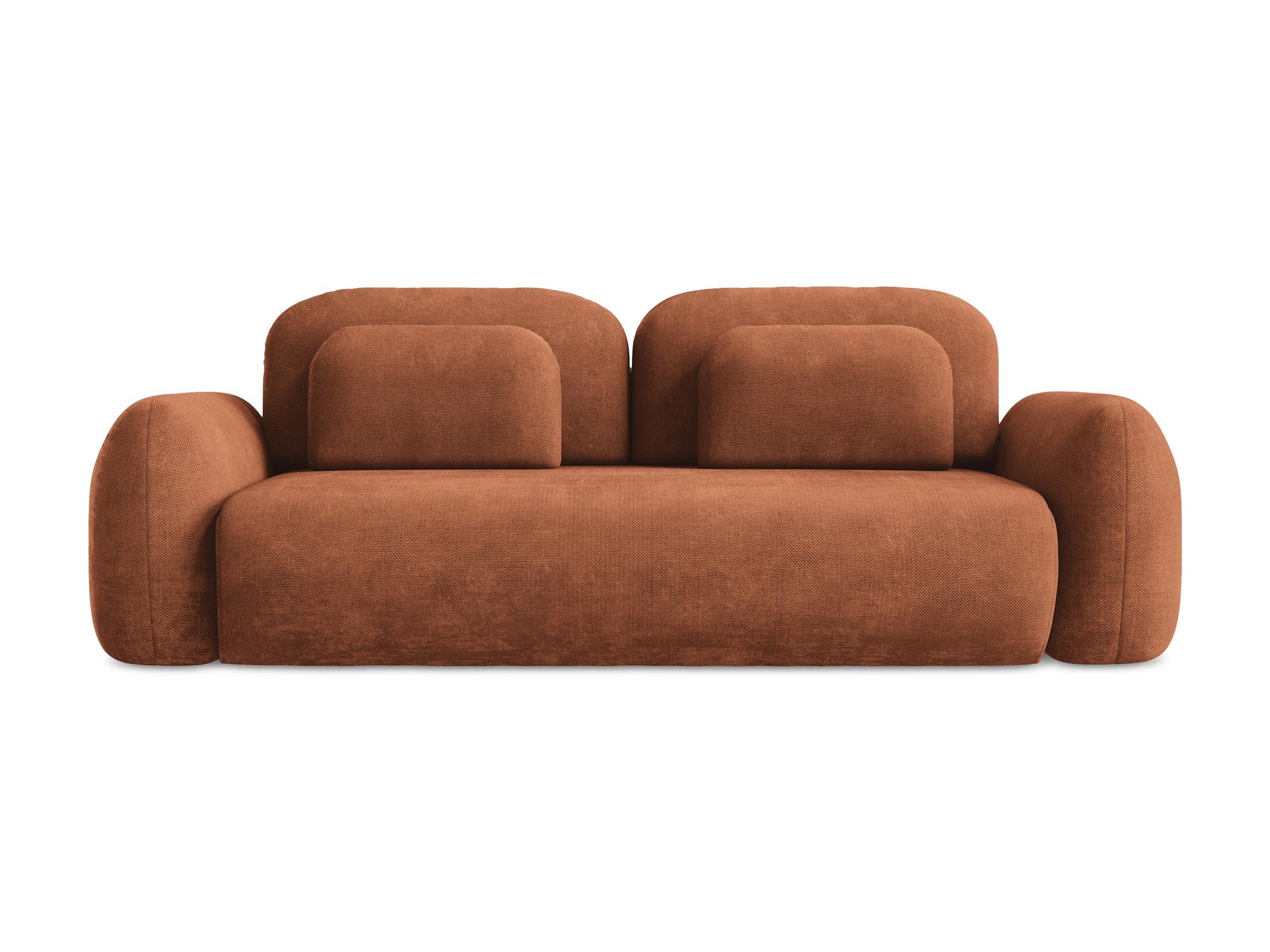 3-Seater Sofa with Sleeping Function LOHI Terracotta Chenille
