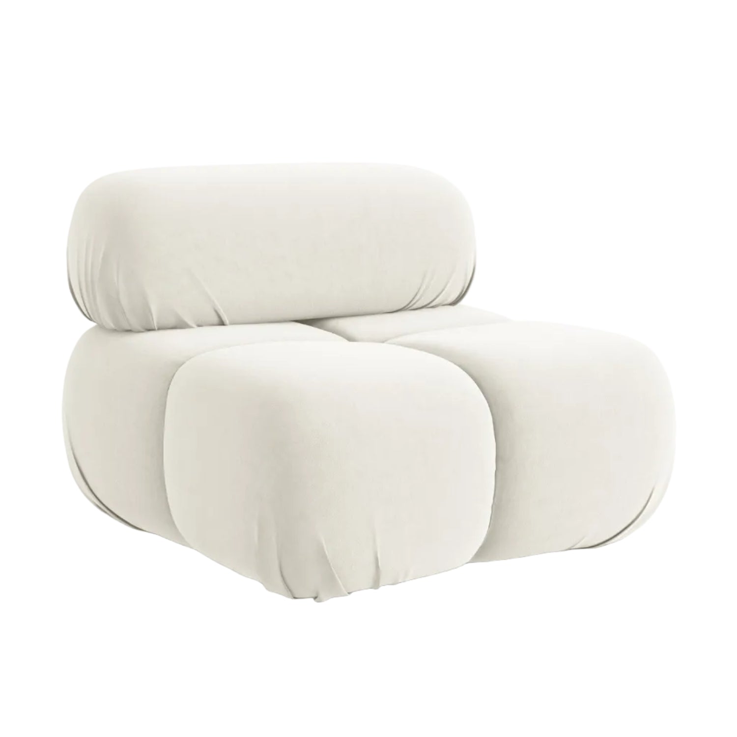 Fauteuil / modulaire fluweel LOKUA lichtbeige