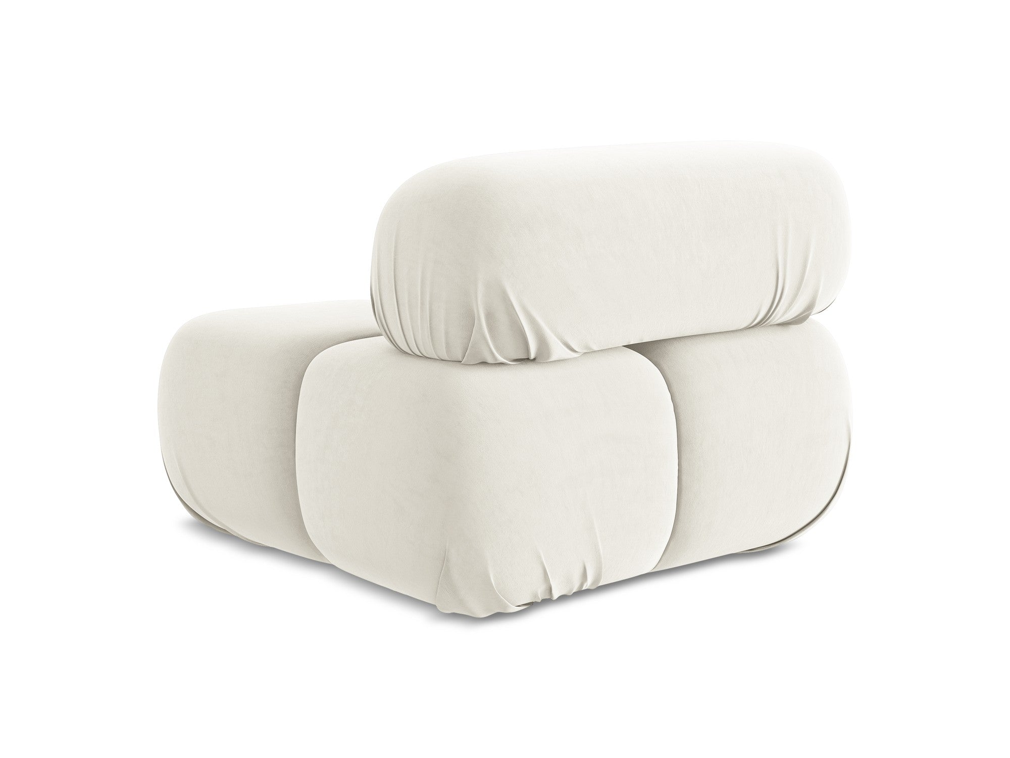 Fauteuil / modulaire fluweel LOKUA lichtbeige