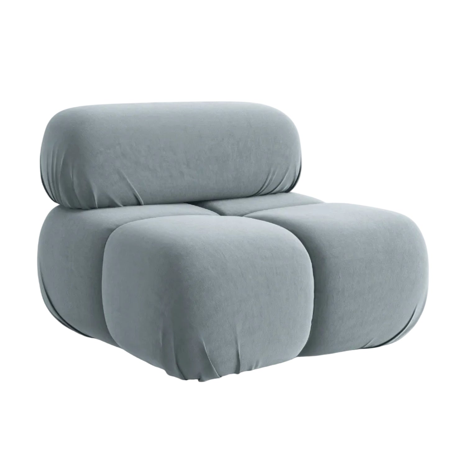 Armchair / velvet module LOKUA light blue