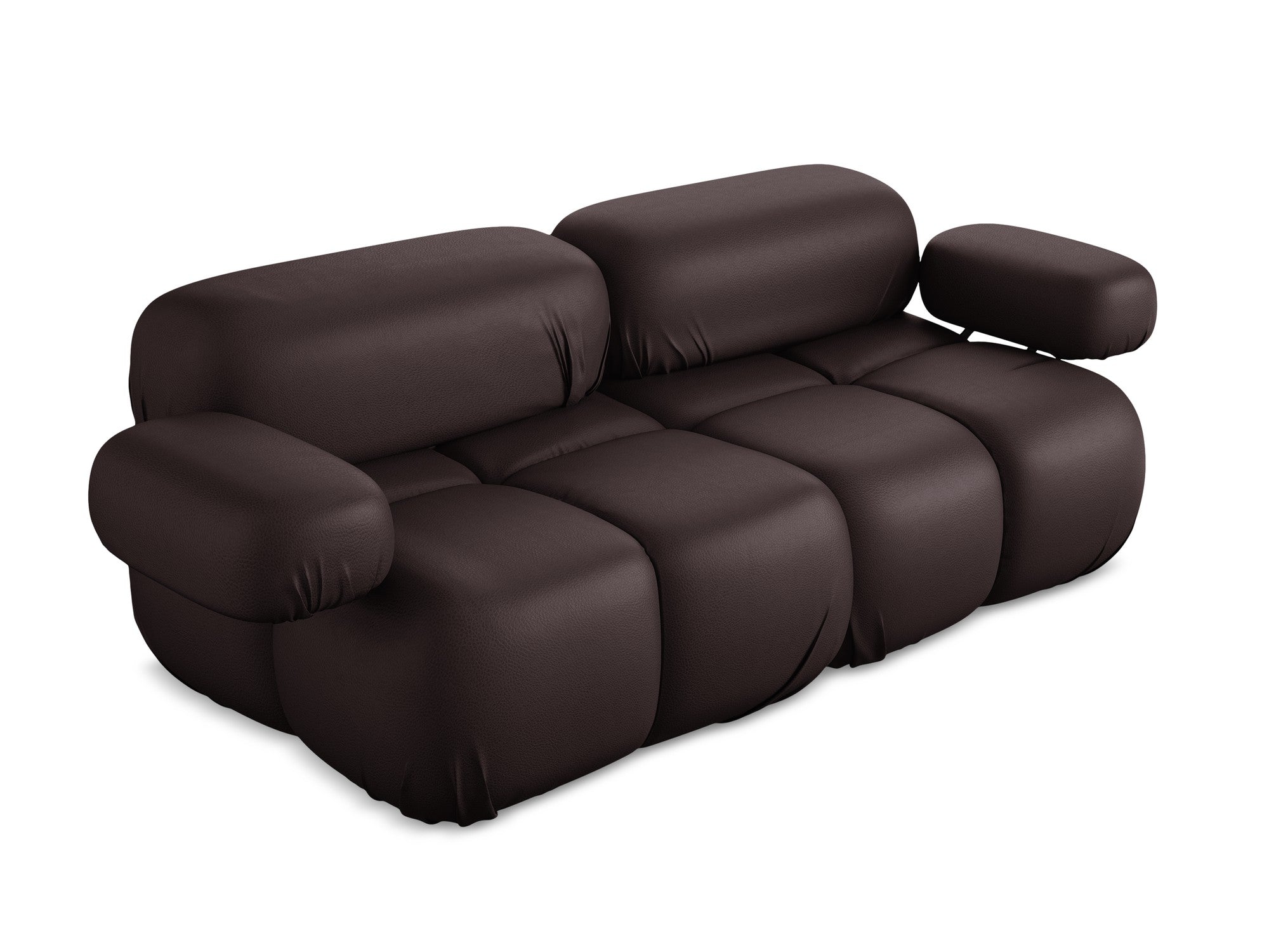 Modulares 2-Sitzer-Sofa LOKUA in pflaumenfarbener Kunstleder