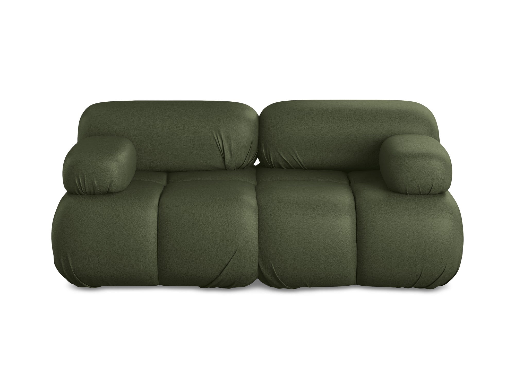 Modulares 2-Sitzer-Sofa LOKUA dunkelgrüne Kunstleder