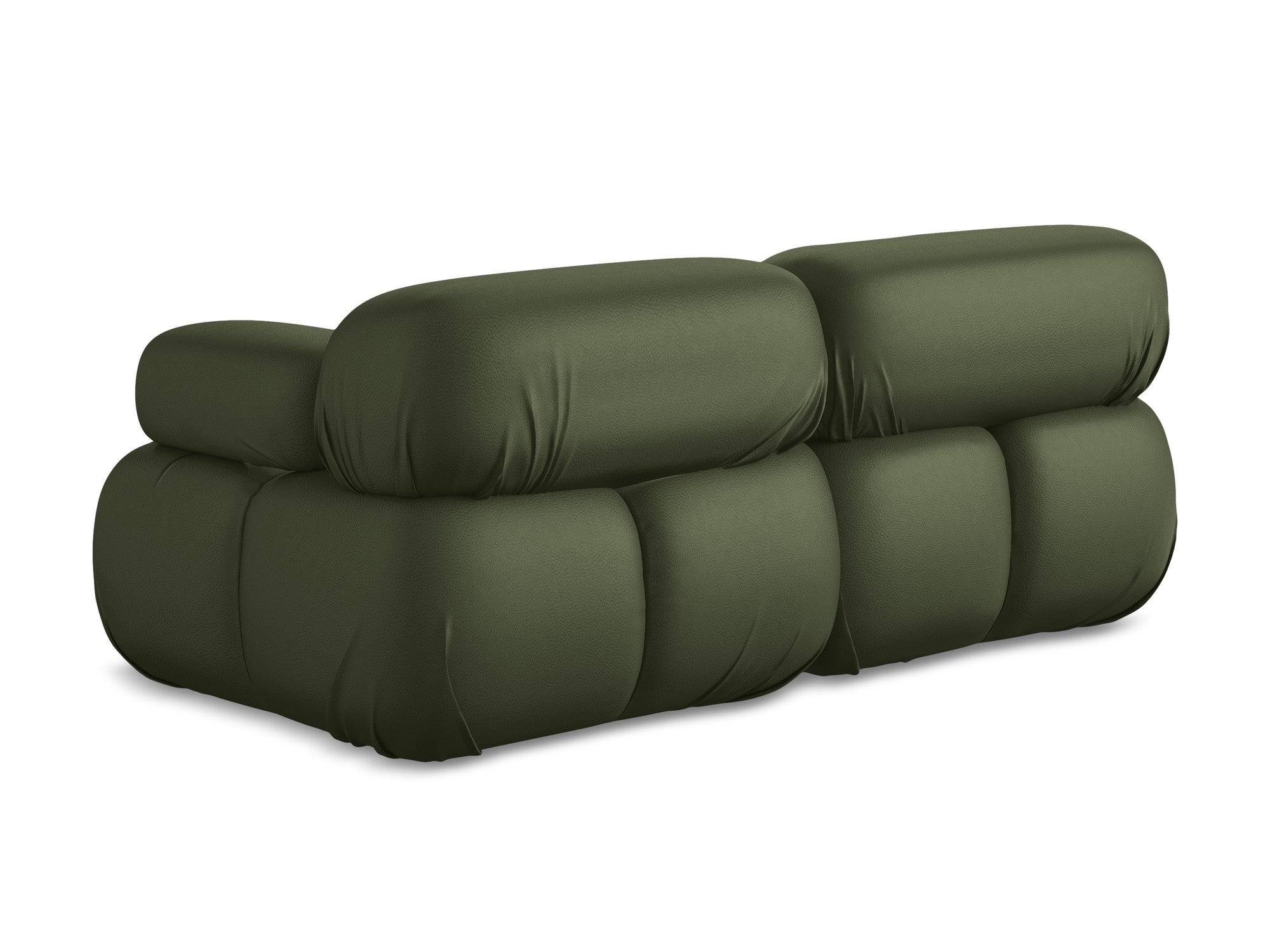Modulares 2-Sitzer-Sofa LOKUA dunkelgrüne Kunstleder
