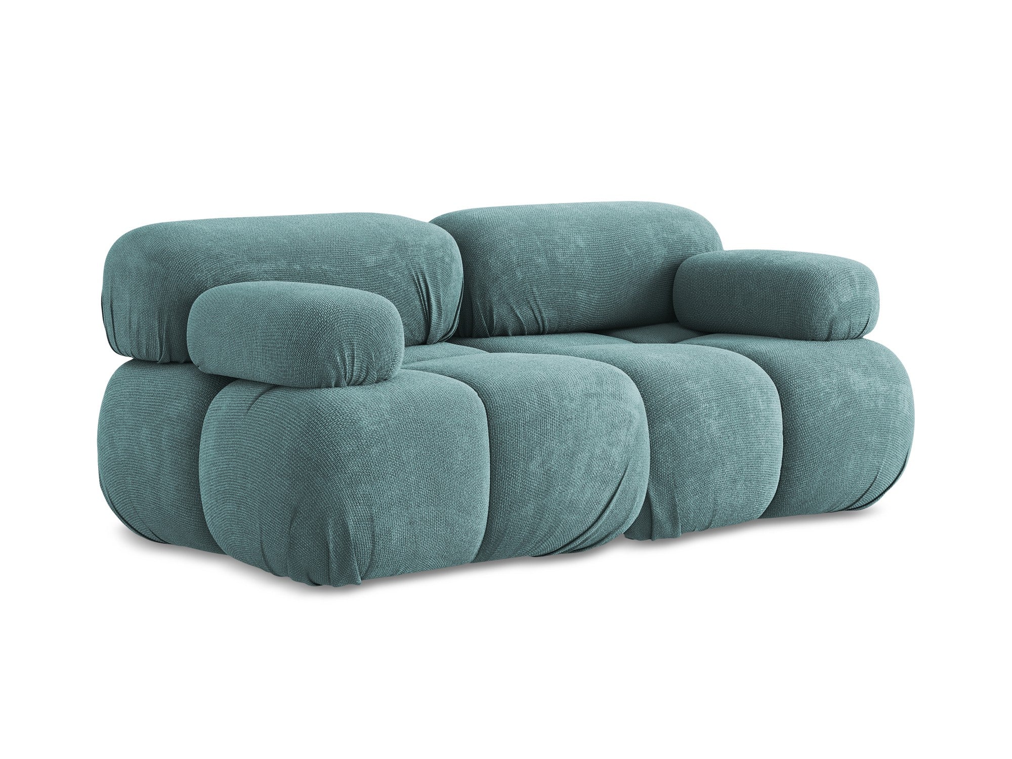 Modular 2-Seater Sofa LOKUA Denim Blue Chenille