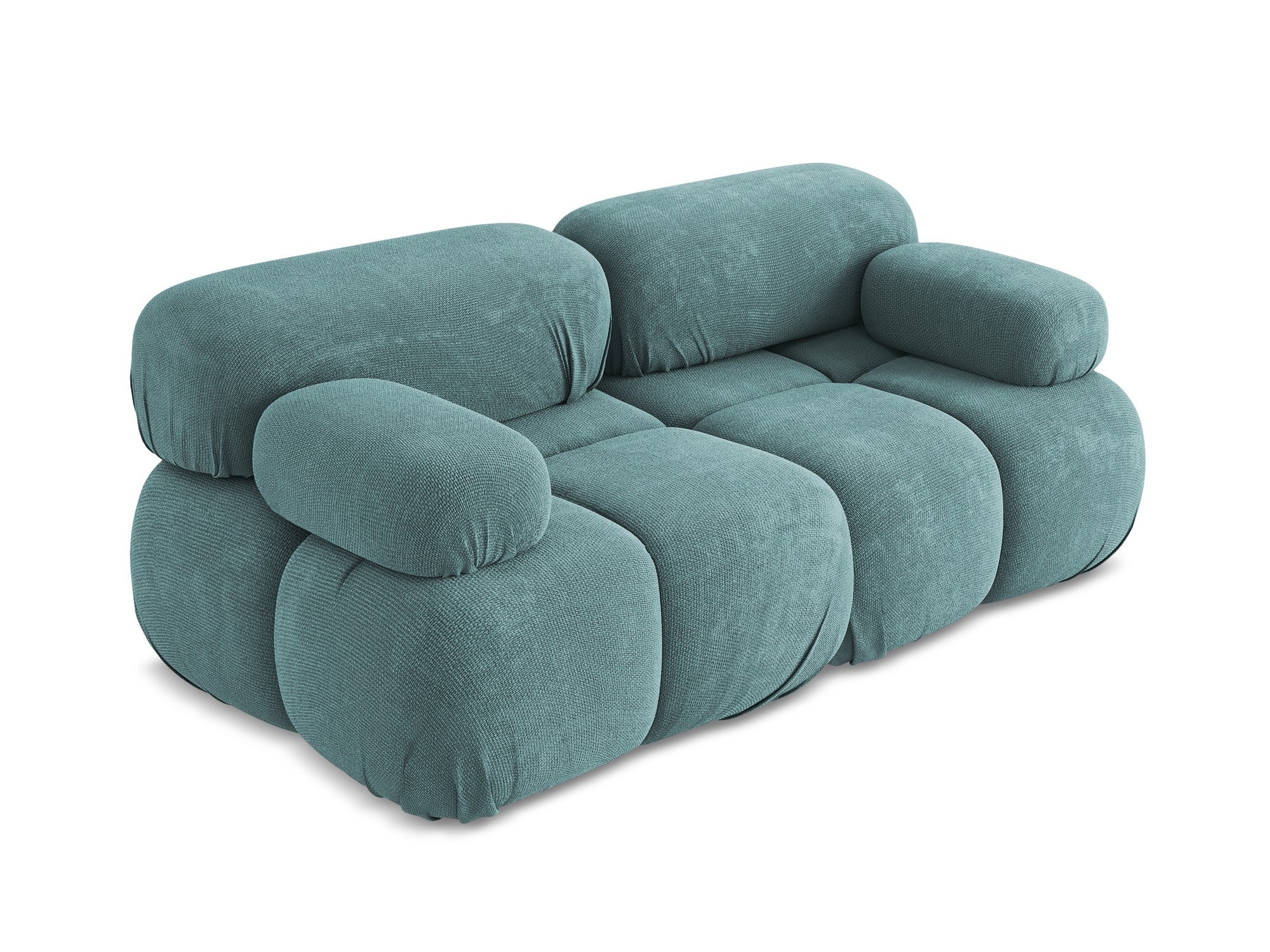 Modular 2-Seater Sofa LOKUA Denim Blue Chenille
